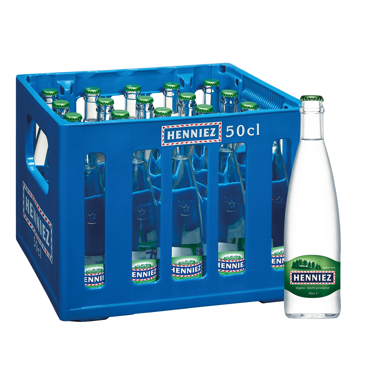 Henniez grün wenig Kohlensäure Wasser 50cl 20-Harasse