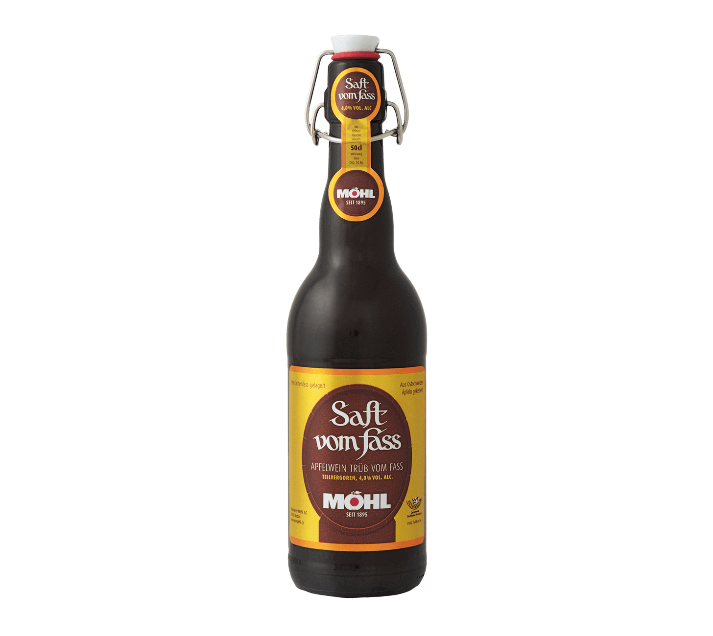 Vin de pomme trouble Möhl issu du jus de fût 50 cl 15 cartons