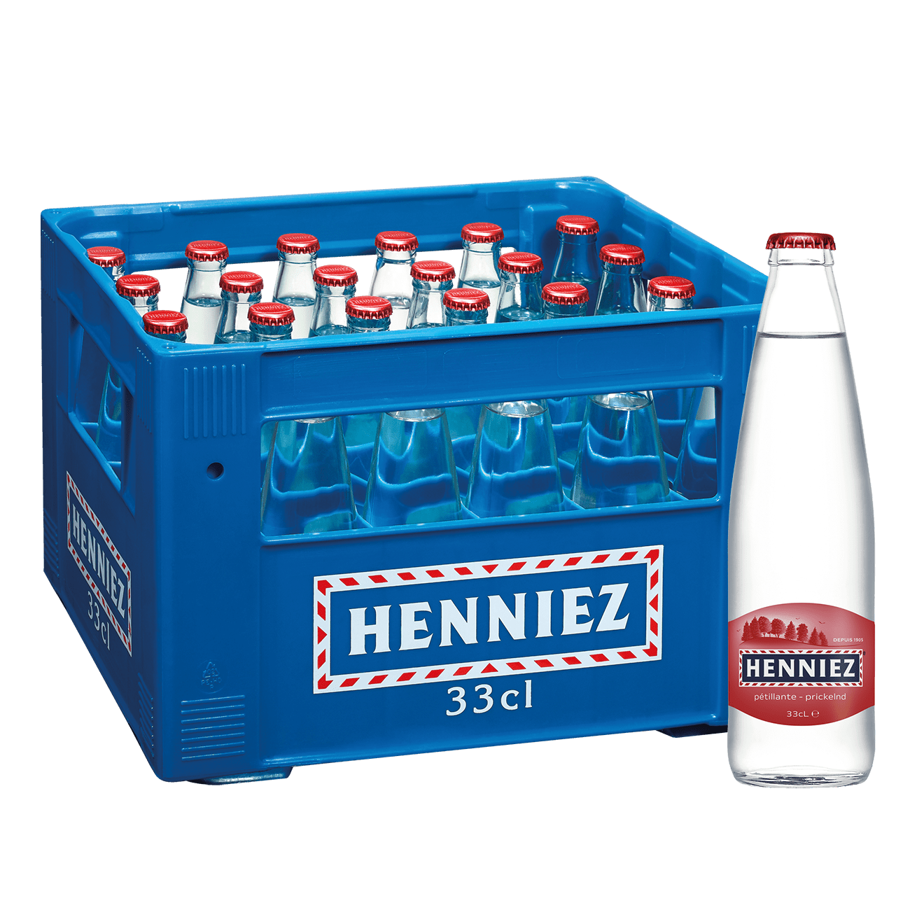 Henniez rot mit Kohlensäure Wasser 33cl 24-Harasse
