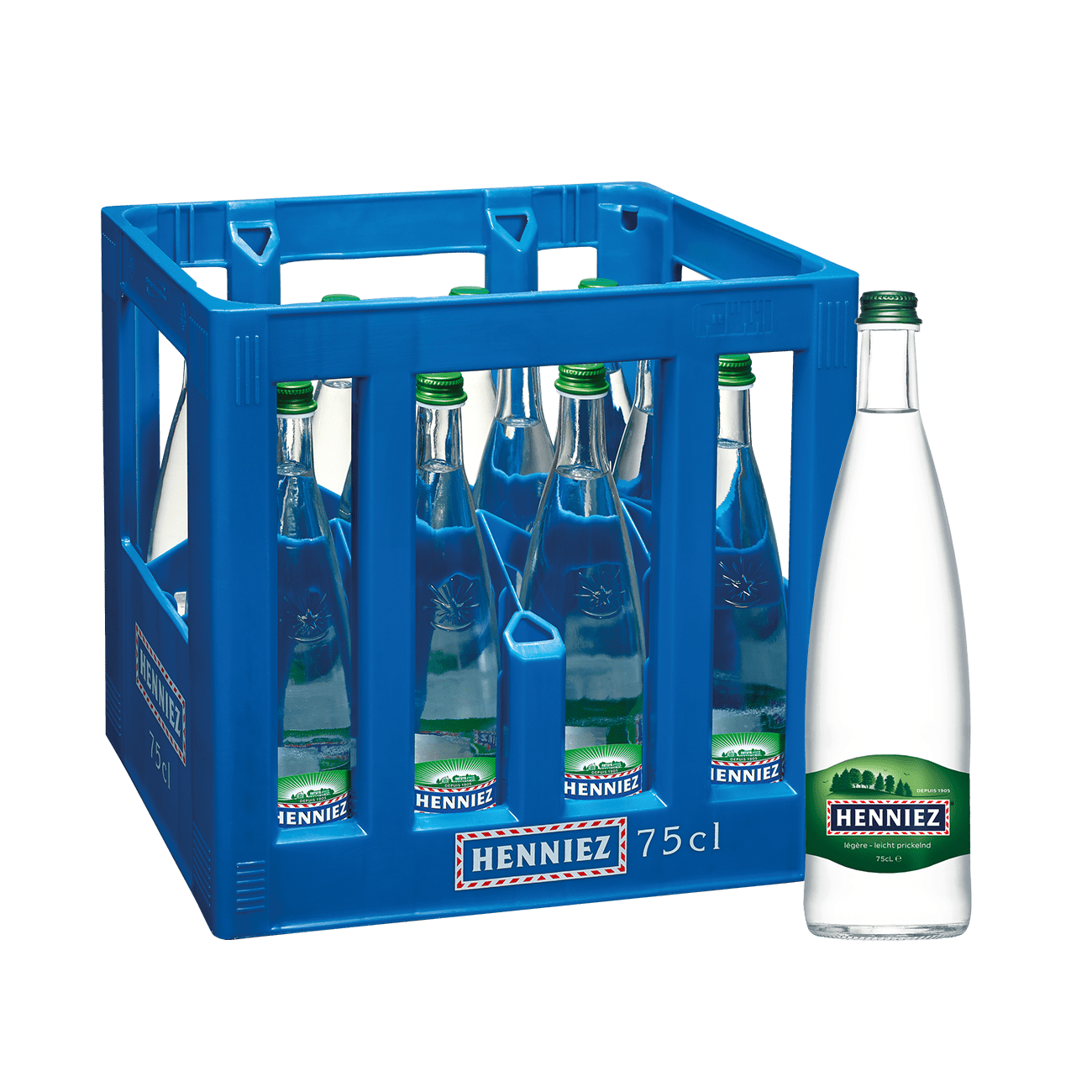 Acqua verde Henniez a bassa anidride carbonica 75cl confezione da 12