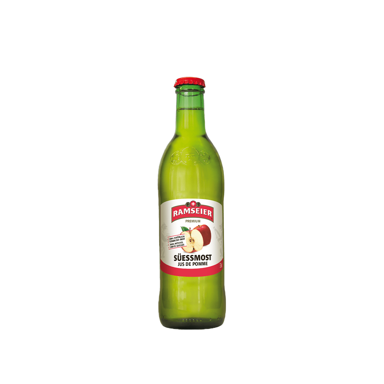 DE: Ramseier Suessmost 33cl 24-Harasse – Apfelsaft in kleinen Flaschen
• FR: Ramseier Jus de pomme doux 33cl 24-pack – jus de fruit en petites bouteilles
• IT: Ramseier Succo di mela dolce 33cl 24-cassa – succo di frutta in bottigliette
Keywords: apfelsaft, fruchtsaft, feldschloesschen-getraenkeshop