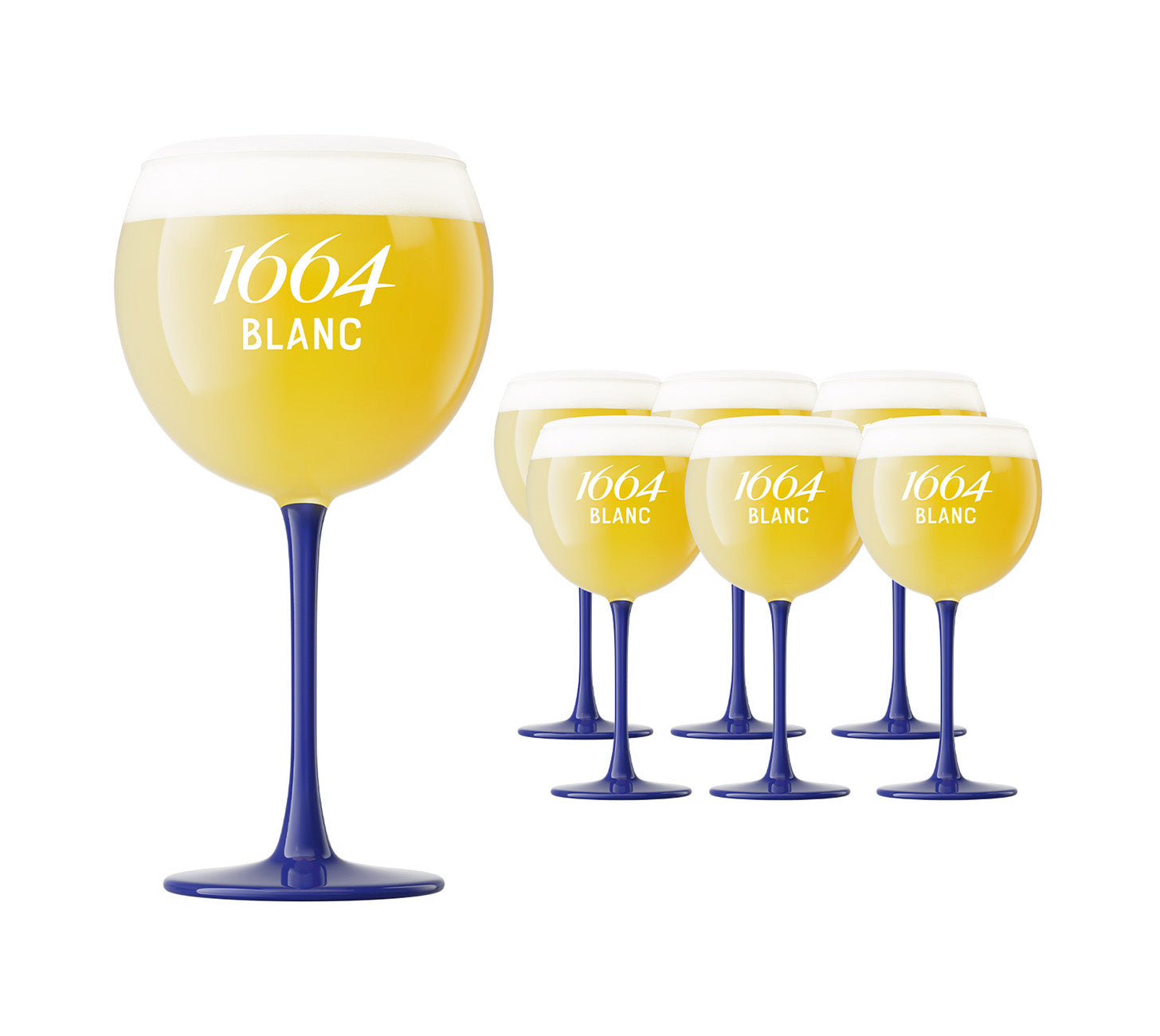 DE: 1664 Blanc Ballon Glas 6×33cl – eleganter Kelch mit bauchiger Form und langem Stiel, ideal für 1664 Blanc und 1664 Blanc 0.0%, vor neutralem Hintergrund.
FR: 1664 Blanc Verres Ballon 6×33cl – verres élégants en forme ballon avec pied long, parfaits pour 1664 Blanc et 1664 Blanc 0.0%, sur fond neutre.
IT: 1664 Blanc Bicchieri Ballon 6×33cl – calici eleganti a forma panciuta con stelo lungo, ideali per 1664 Blanc e 1664 Blanc 0.0%, su sfondo neutro.