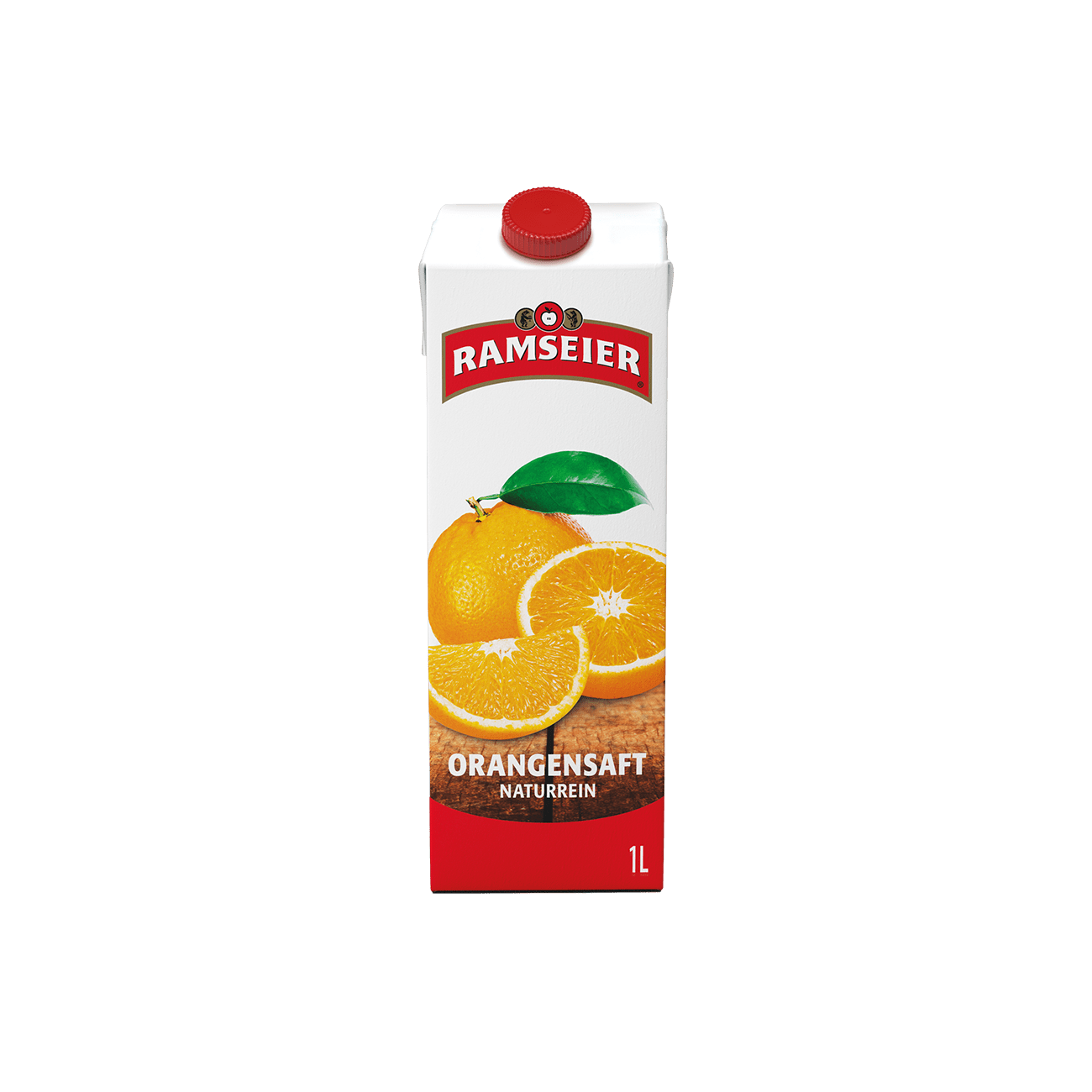 Ramseier Orangensaft 100cl 12-Pack, fruchtiger Saft, Vitamin C, erfrischend, Schweiz, vor neutralem Hintergrund