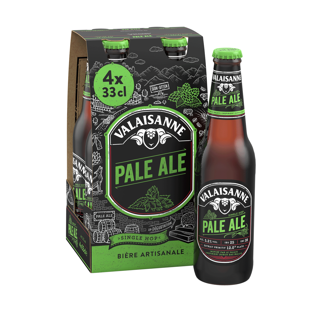DE: Valaisanne Pale Ale Bier 33cl 4 Pack – aromatisches Bier mit fruchtigen Noten und kraeftigem Hopfen.
Keywords: valaisanne pale ale, aromatisches bier, feldschloesschen getraenkeshop
FR: Valaisanne Pale Ale Biere 33cl 4 Pack – biere aromatique avec notes fruitées et houblon puissant.
Keywords: valaisanne pale ale, biere aromatique, feldschloesschen getraenkeshop
IT: Valaisanne Pale Ale Birra 33cl 4 Pack – birra aromatica con note fruttate e luppolo intenso.
Keywords: valaisanne pale ale, birra aromatic