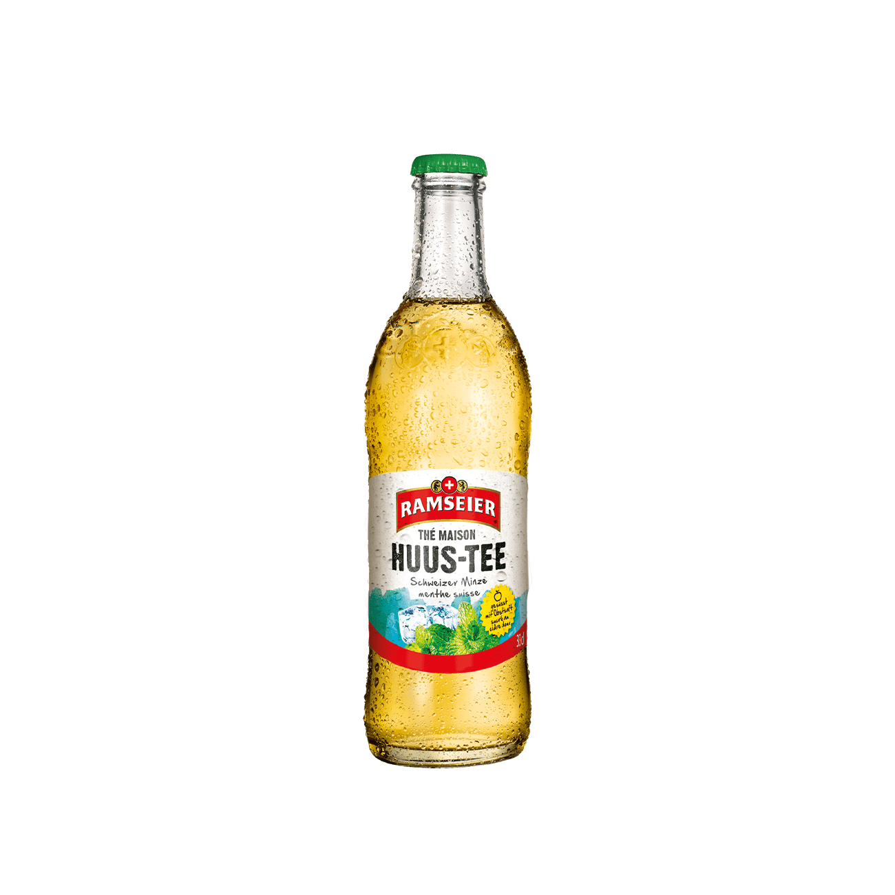 • DE: Ramseier Huustee Minze Softdrink 33cl 24-Harasse – Teegetraenk mit Minze in kleinen Flaschen
• FR: Ramseier Huustee Menthe Softdrink 33cl 24-pack – boisson au the et a la menthe en petites bouteilles
• IT: Ramseier Huustee Menta Softdrink 33cl 24-cassa – bevanda al the e menta in bottigliette
Keywords: softdrink, teegetraenk, feldschloesschen-getraenkeshop