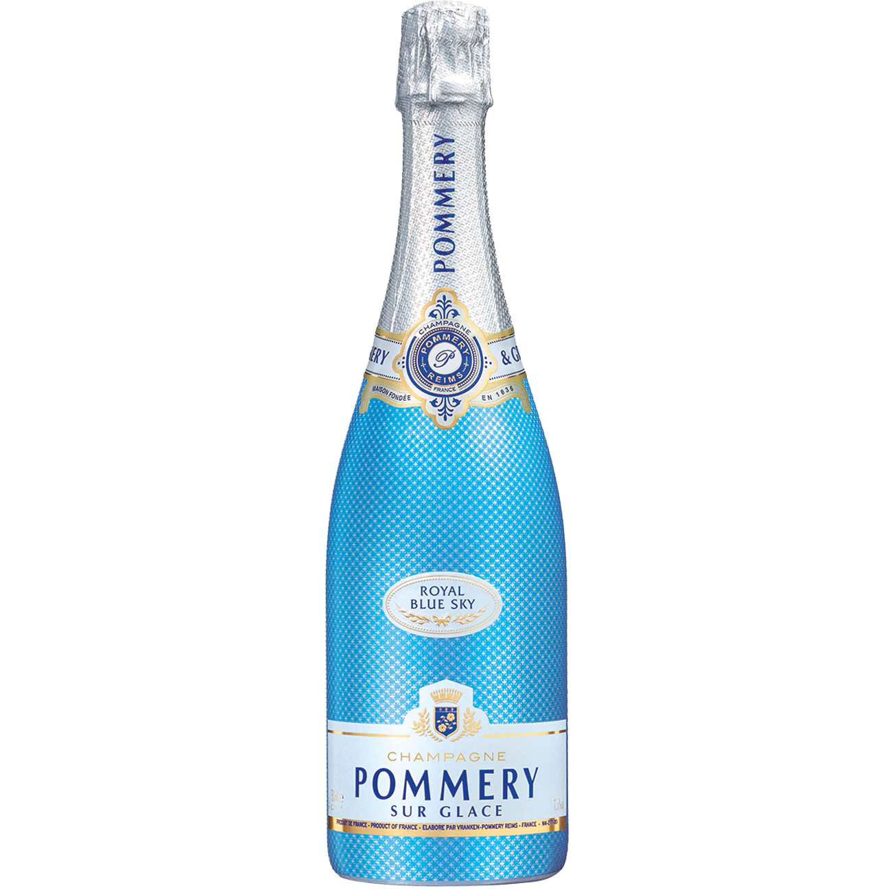 • DE: Pommery Royal Blue Sky Champagner – edler Champagner in blauer Flasche, perfekt gekuehlt fuer festliche Anlaesse
• FR: Pommery Royal Blue Sky Champagne – bouteille bleue elegante, fraiche et raffinee pour les celebrations
• IT: Pommery Royal Blue Sky Champagne – bottiglia blu elegante, fresca e raffinata per occasioni speciali
Keywords: champagner, pommery royal blue sky, blue sky champagne, feldschloesschen-getraenkeshop, luxus
