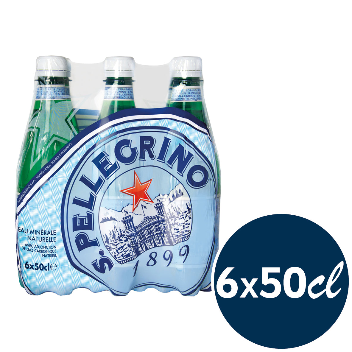 San Pellegrino mit Kohlensäure Wasser 50cl 6-Pack