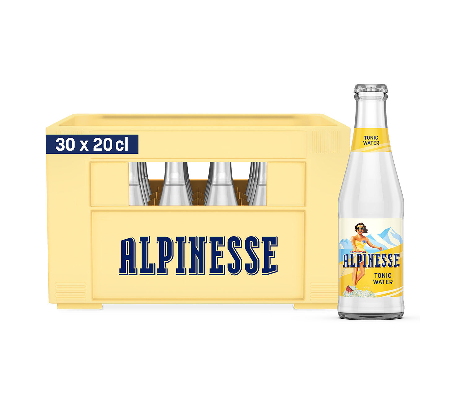 DE: Alpinesse Tonic Water – MHI, klassischer Softdrink im 20cl Glas, Harasse
FR: Alpinesse Tonic Water – MHI, boisson gazeuse au quinine, 20cl caisse
IT: Alpinesse Tonic Water – MHI, bevanda frizzante al chinino, 20cl cassa