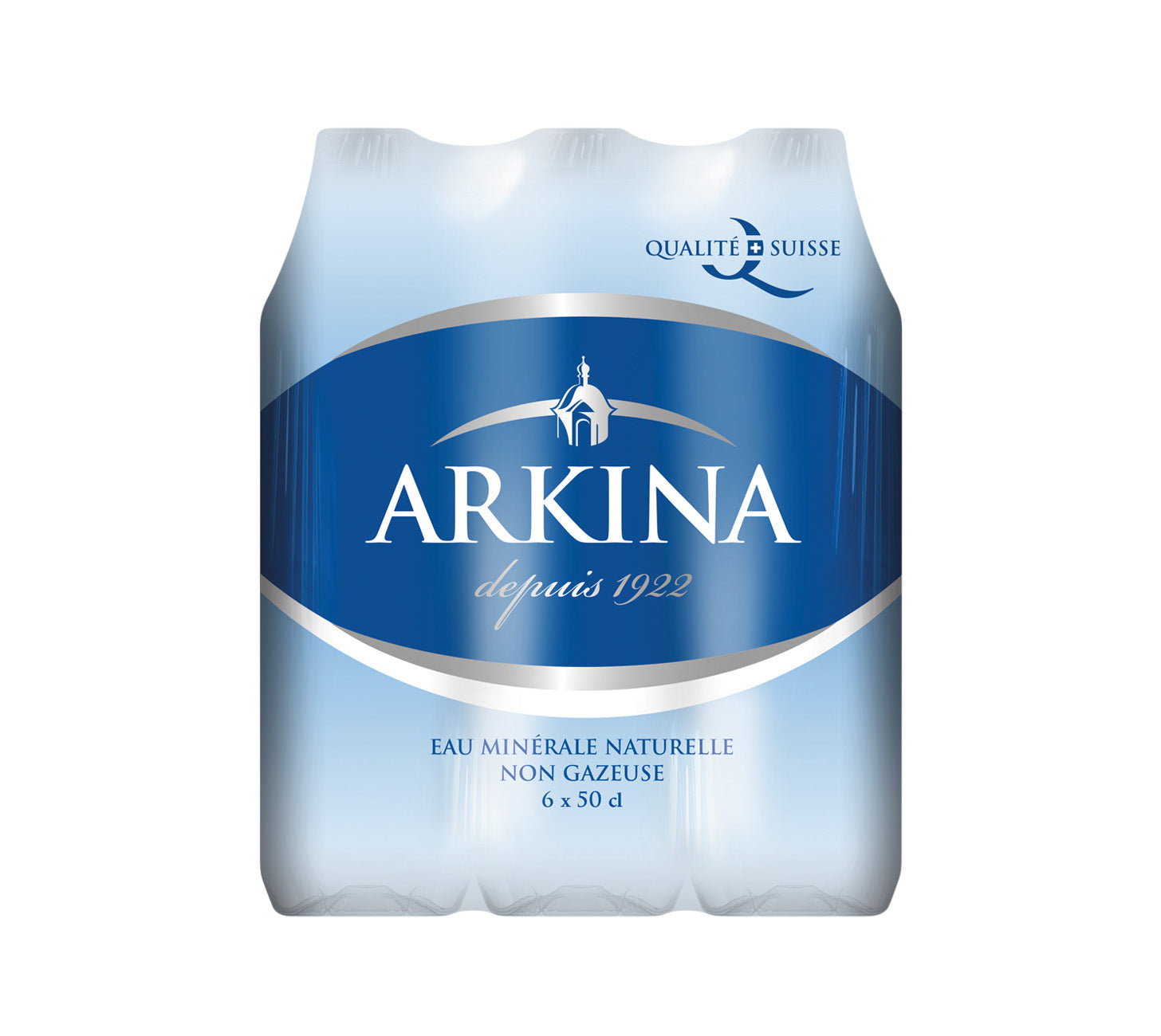 DE: Arkina Blau ohne Kohlensäure 50cl 6-Pack, stilles Mineralwasser in PET-Flaschen, Feldschlösschen Getränkeshop.
FR: Arkina Bleu sans gaz 50cl pack de 6, eau minérale plate en bouteilles PET, Feldschlösschen Getränkeshop.
IT: Arkina Blu senza gas 50cl confezione da 6, acqua minerale naturale senza bollicine in bottiglie PET, Feldschlösschen Getränkeshop.