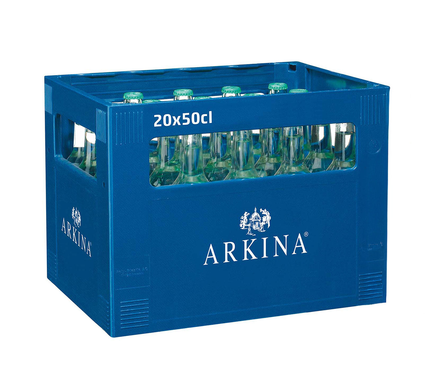 DE: Arkina Grün mit Kohlensäure 50 cl 20-Harasse – sprudelndes Mineralwasser in Glasflaschen im blauen Arkina-Kasten.
FR: Arkina Vert gazeuse 50 cl 20-Harasse – eau minérale pétillante en bouteilles en verre dans une caisse bleue Arkina. Mots-clés: eau minerale, petillante, bouteille verre, harasse
IT: Arkina Verde frizzante 50 cl 20-Harasse – acqua minerale gassata in bottiglie di vetro in cassetta blu Arkina. Parole chiave: acqua minerale, frizzante, vetro, cassetta