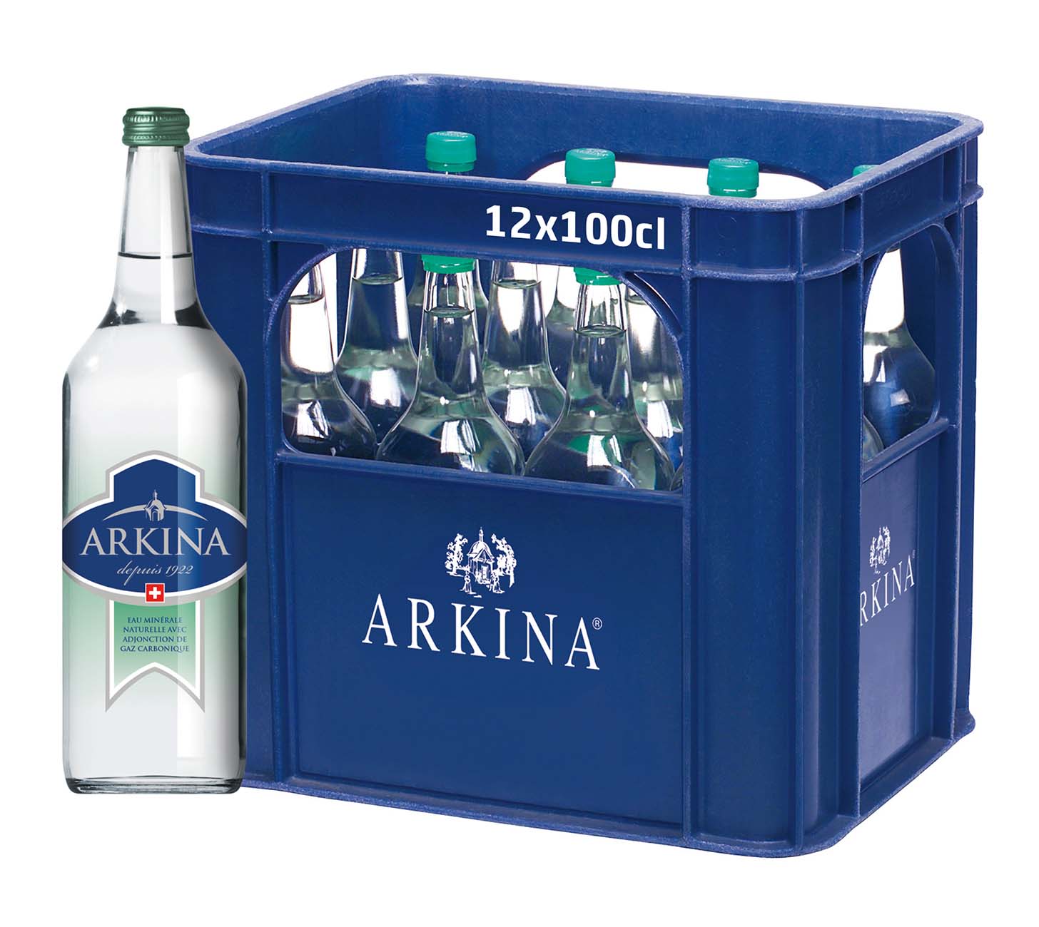 DE: Arkina Grün mit Kohlensäure 100cl 12-Harasse – sprudelndes Mineralwasser in PET-Flaschen.
FR: Arkina Vert gazeuse 100cl 12-Harasse – eau minerale petillante en grandes bouteilles PET.
IT: Arkina Verde frizzante 100cl 12-Harasse – acqua minerale naturale gassata in grandi bottiglie PET.
Keywords: mineralwasser, wasser, mit kohlensaeure, sprudel, 100cl harasse, feldschloesschen-getraenkeshop