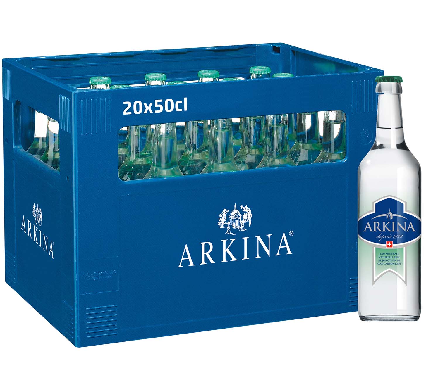 DE: Arkina Grün mit Kohlensäure 50cl 20-Harasse – sprudelndes Mineralwasser in Glasflaschen.
FR: Arkina Vert gazeuse 50cl 20-Harasse – eau minerale petillante en bouteilles en verre.
IT: Arkina Verde frizzante 50cl 20-Harasse – acqua minerale naturale gassata in bottiglie di vetro.
Keywords: mineralwasser, wasser, mit kohlensaeure, sprudel, glasflasche, harasse, feldschloesschen-getraenkeshop