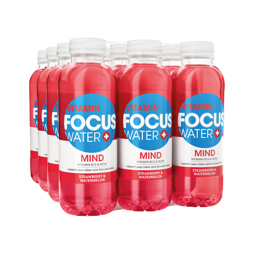 Deutsch:
Focuswater Mind Vitaminwasser Strawberry & Watermelon – Multipack PET-Flaschen, vitaminhaltiges Getränk
Français :
Focuswater Mind eau vitaminée Strawberry & Watermelon – pack de bouteilles PET, boisson enrichie en vitamines
Italiano:
Focuswater Mind acqua vitaminica Strawberry & Watermelon – confezione multipla bottiglie PET, bevanda con vitamine