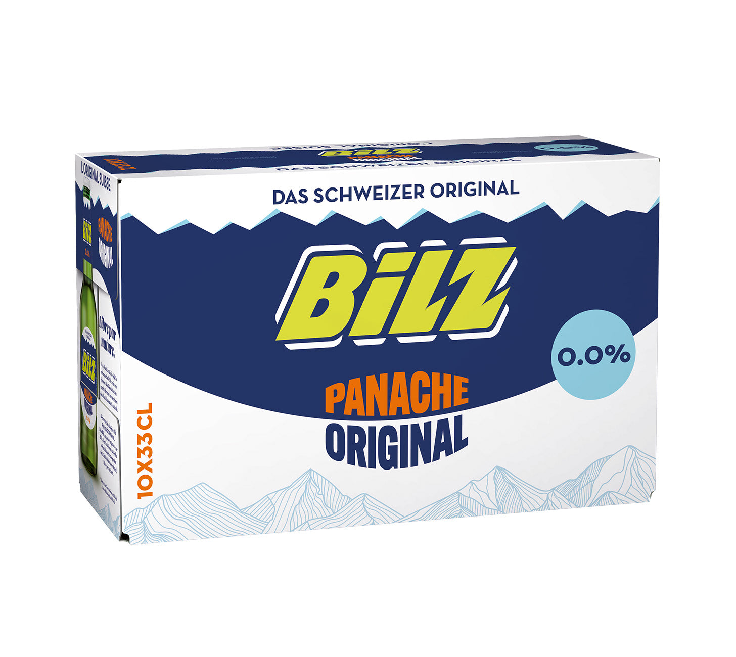 DE: Bilz Panache 0.0 alkoholfreies Panache 33cl 10-Pack – erfrischendes Biermischgetraenk ohne Alkohol
FR: Bilz Panache 0.0 – boisson rafraichissante sans alcool en pack de 10x33cl
IT: Bilz Panache 0.0 – bevanda rinfrescante analcolica confezione 10x33cl
Keywords: alkoholfrei, panache, feldschloesschen-getraenkeshop