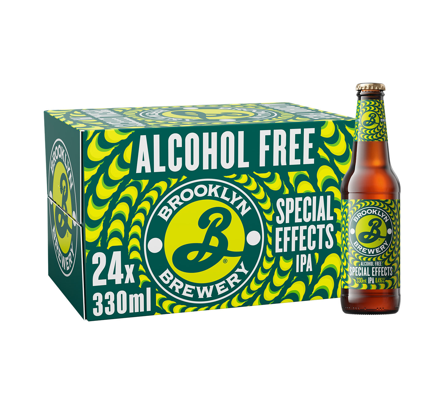DE: Brooklyn Special Effects IPA alkoholfrei 24×33cl mit Einzelflasche – tropisches alkoholfreies Craft IPA im psychedelischen Design.
FR: Brooklyn Special Effects IPA sans alcool 24×33cl avec bouteille – biere artisanale sans alcool aux aromes tropicaux, design colore.
IT: Brooklyn Special Effects IPA analcolica 24×33cl con bottiglia – birra artigianale analcolica IPA con aromi tropicali, design vivace.