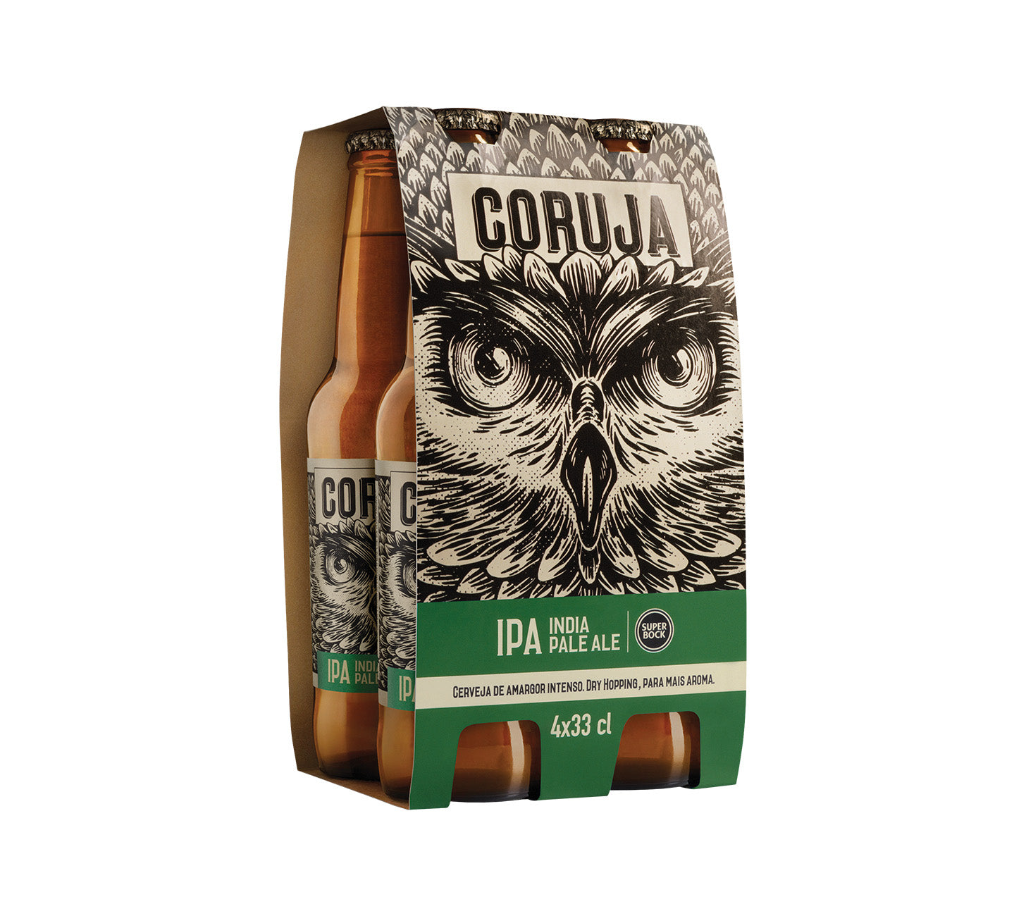 DE: Coruja IPA Bier 33 cl 4-Pack – aromatisches India Pale Ale aus Portugal in handlichem Viererpack.
FR: Coruja IPA 33 cl pack de 4 – India Pale Ale portugaise aromatique en emballage pratique.
IT: Coruja IPA 33 cl confezione da 4 – India Pale Ale portoghese aromatico in pratico pack.