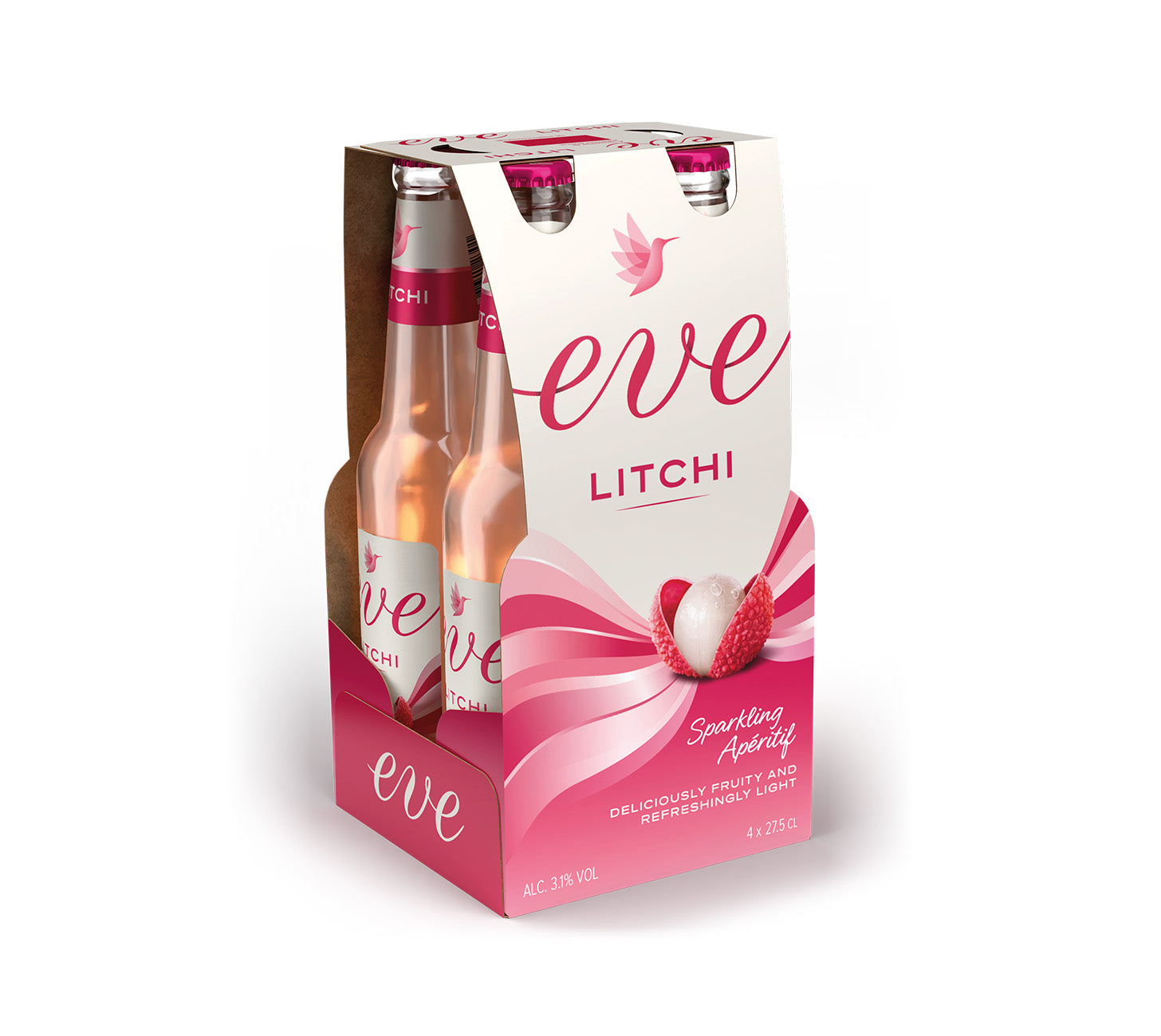 DE: Eve Litchi – exotisches Biermischgetraenk 4x27.5 cl mit fruchtiger Note
FR: Eve Litchi – boisson a base de biere exotique 4x27.5 cl au litchi
IT: Eve Litchi – bevanda a base di birra 4x27.5 cl al gusto di litchi