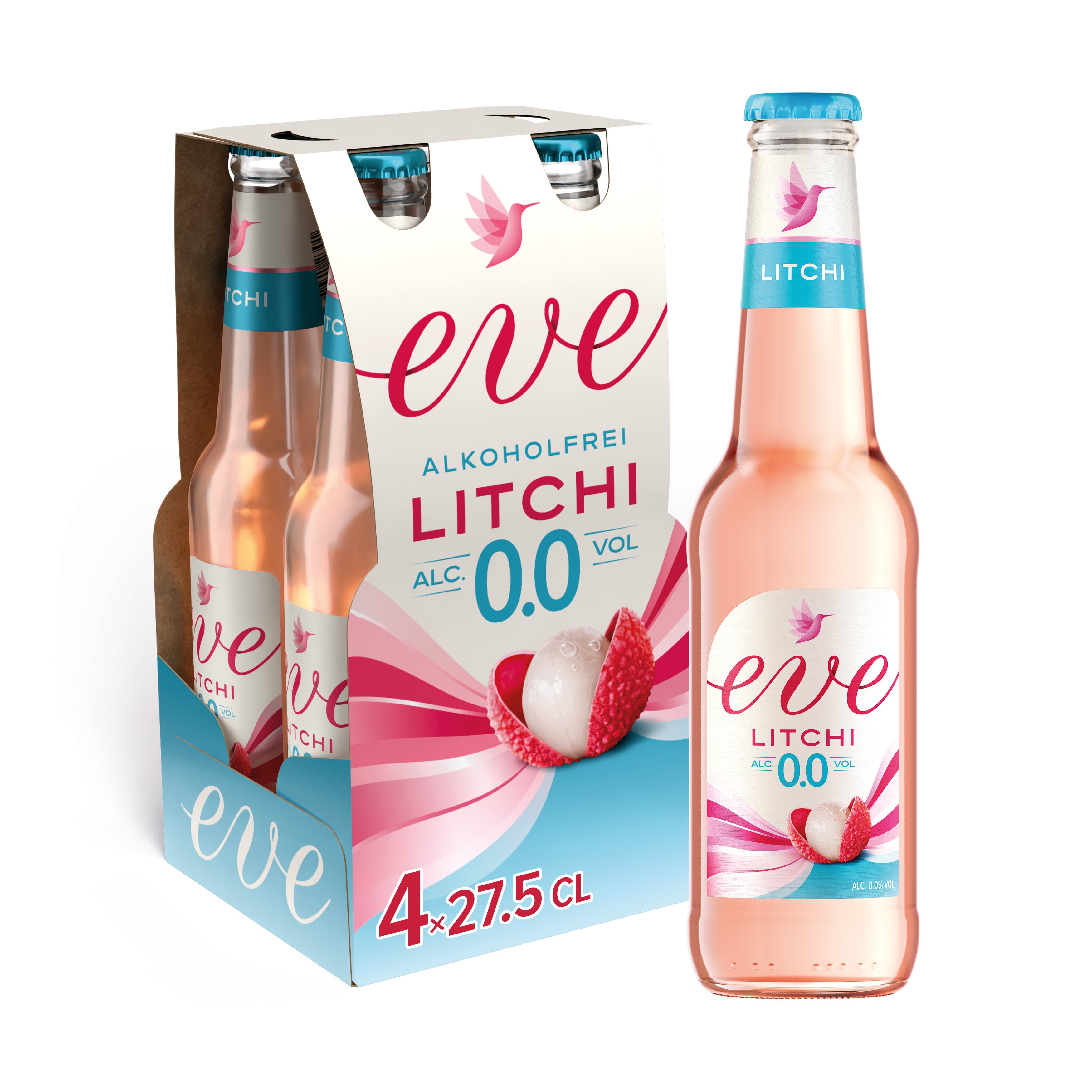 DE: Eve Litchi 0.0% – alkoholfreies Biermischgetraenk im 4x27.5 cl Pack
FR: Eve Litchi 0.0% – boisson sans alcool a base de biere 4x27.5 cl
IT: Eve Litchi 0.0% – bevanda analcolica a base di birra 4x27.5 cl