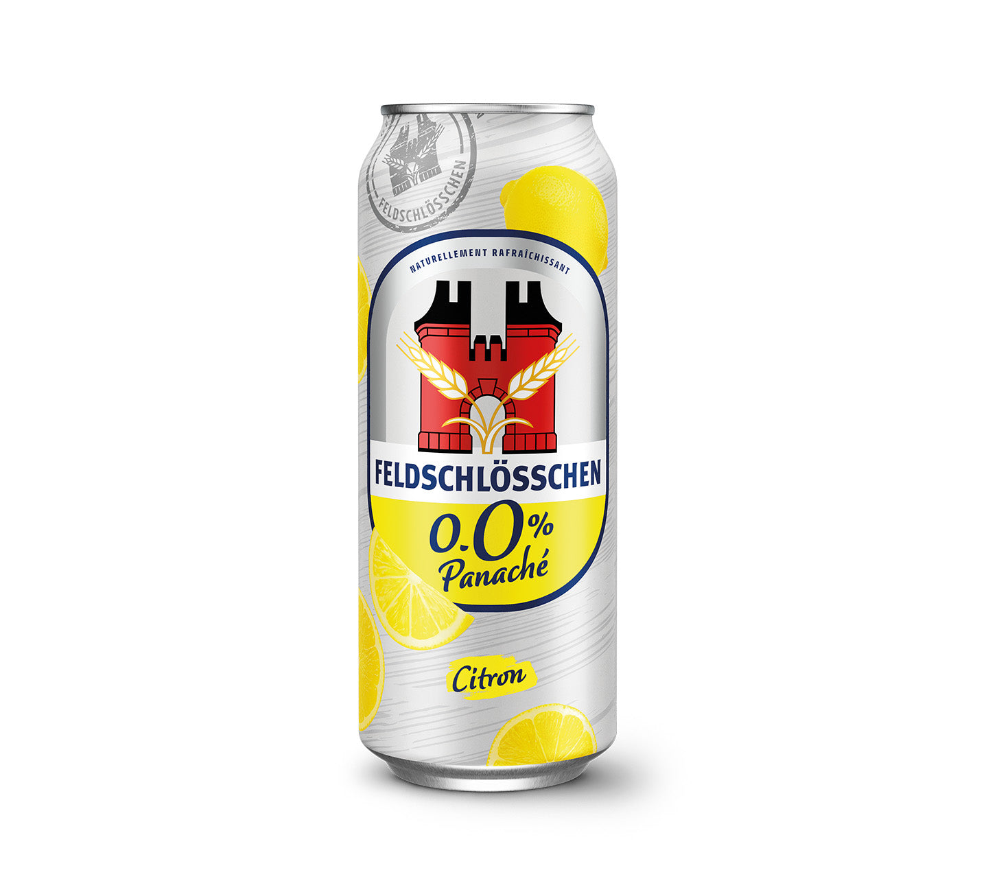 FR: Feldschloesschen Panaché 0,0% Citron – biere sans alcool, peut 50 cl
IT: Feldschloesschen Panaché 0,0% Limone– birra analcolica, potere 50 cl
DE: Feldschloesschen Panaché 0,0% Zitrone – alkoholfreies Biermischgetraenk, 50 cl Dose