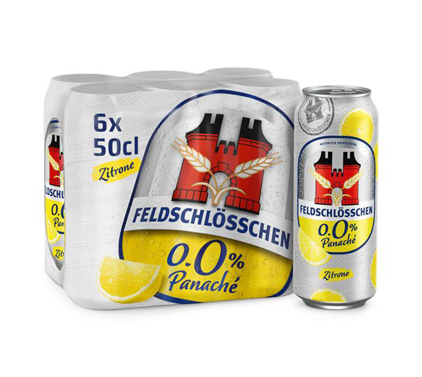 DE: Feldschloesschen Panache 0.0 % Zitrone – alkoholfreies Bier, 6-Pack mit Dose
FR: Feldschloesschen Panache 0.0 % Citron – biere sans alcool, pack de 6 avec canette
IT: Feldschloesschen Panache 0.0 % Limone – birra analcolica, confezione da 6 con lattina