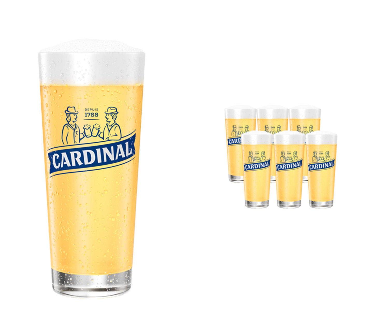 DE: Cardinal Stangenglas 6×30cl – offizielles Bierglas im Set
FR: Cardinal verre stange 6×30cl – verre à bière officiel en lot
IT: Cardinal bicchiere stange 6×30cl – bicchiere ufficiale in set