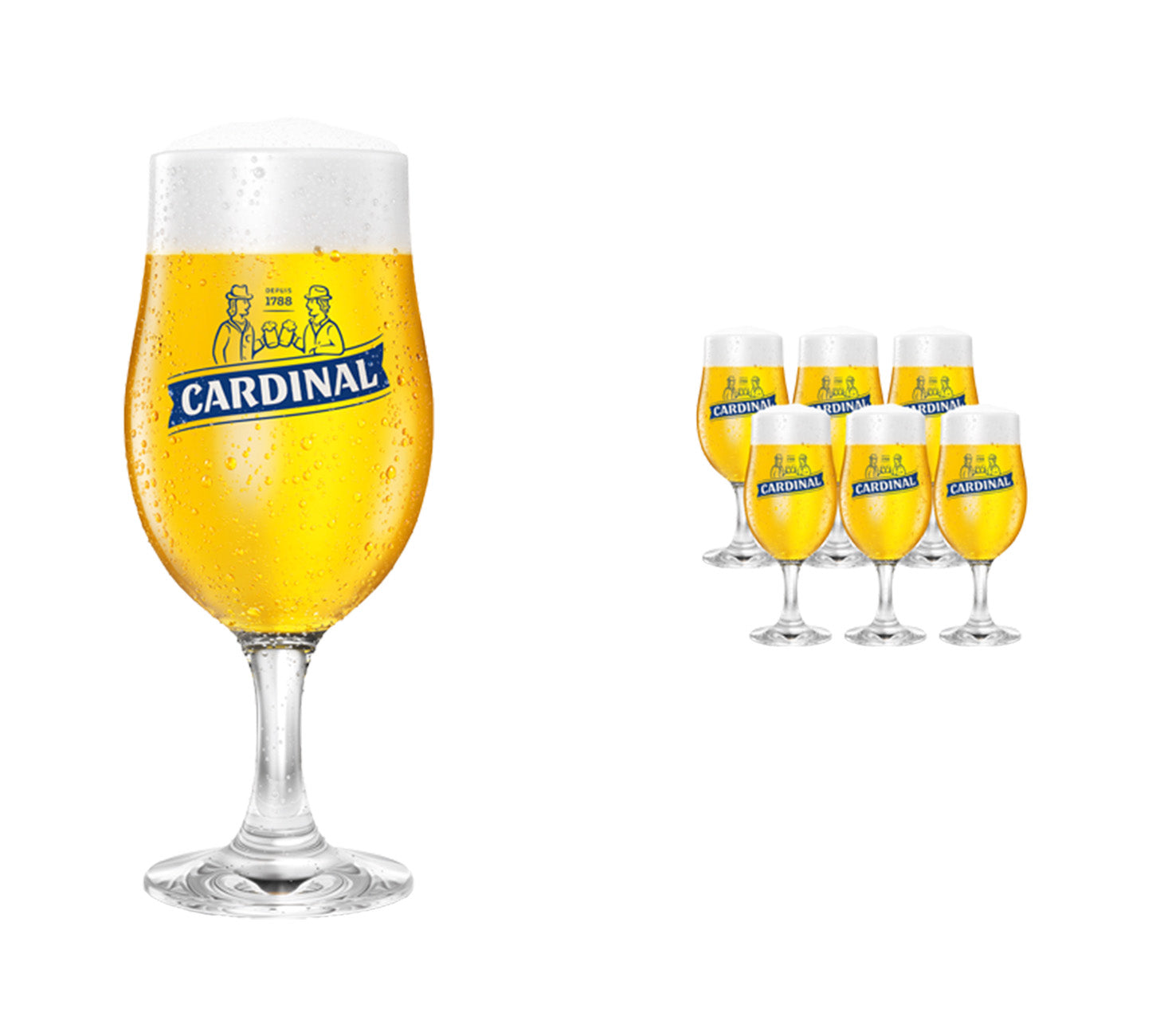 DE:
Cardinal Tulpenglas 6×30cl, offizielles Bierglas im eleganten Tulpen-Design, Set mit sechs Gläsern, klares Glas vor neutralem Hintergrund.
FR:
Verre tulipe Cardinal 6×30cl, verre officiel pour bière, lot de six verres en verre clair sur fond neutre.
IT:
Bicchiere tulipano Cardinal 6×30cl, bicchiere ufficiale per birra, set da sei bicchieri in vetro su sfondo neutro.