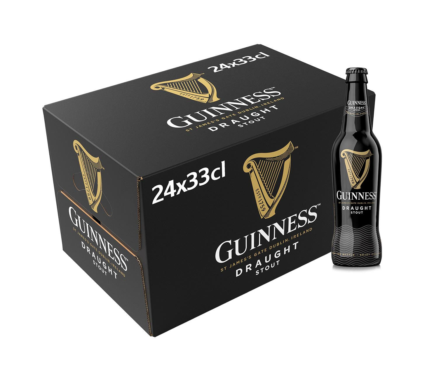 DE: Guinness Draught Bier 33cl 24, MHI -Pack – Flasche Stout Bier, cremige Schaumkrone, Vorratspack
FR: Guinness Draught Bier 33cl 24-Pack, MHI – bouteille de biere stout, mousse cremeuse, pack
IT: Guinness Draught Bier 33cl 24-Pack, MHI – bottiglia di birra stout, schiuma cremosa, confezione
Keywords: bier, stout, guinness draught, feldschloesschen-getraenkeshop