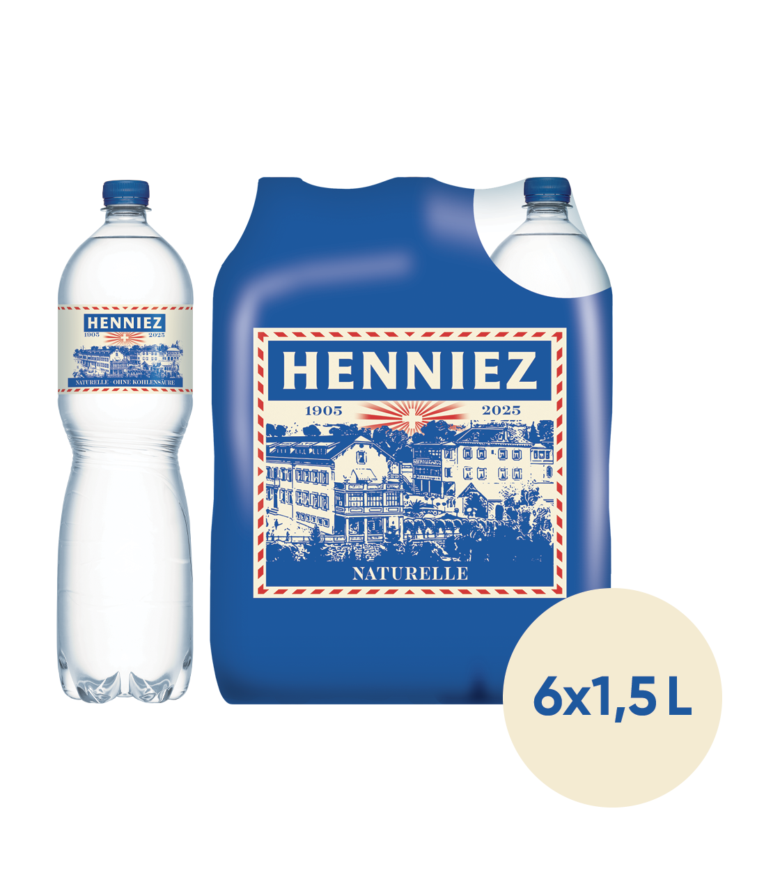 Eau plate bleue Henniez 150 cl pack de 6