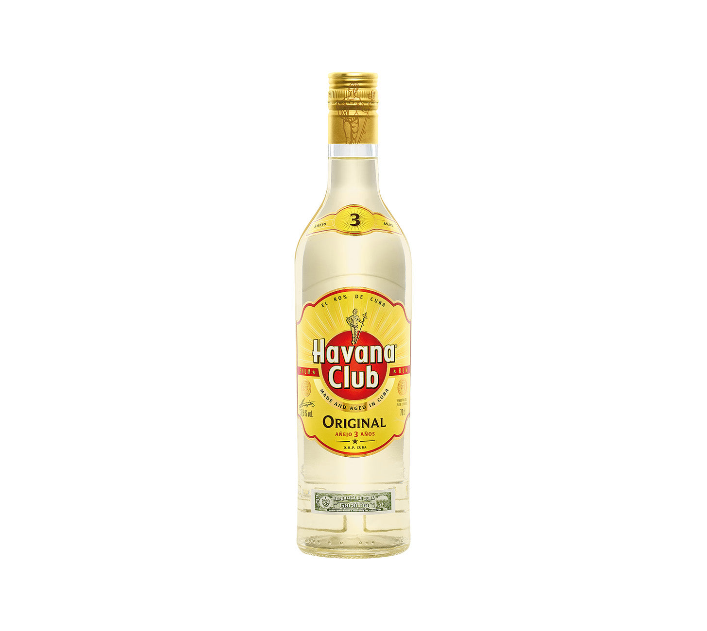 DE: Havana Club Añejo 3 Años 70cl – kubanischer weißer Rum in Glasflasche.
FR: Havana Club Añejo 3 Años 70cl – rhum blanc cubain vieilli en bouteille verre.
IT: Havana Club Añejo 3 Años 70cl – rum bianco cubano invecchiato in bottiglia vetro.
Keywords: rum, havana club, spirituose, 3 anos, feldschloesschen-getraenkeshop
