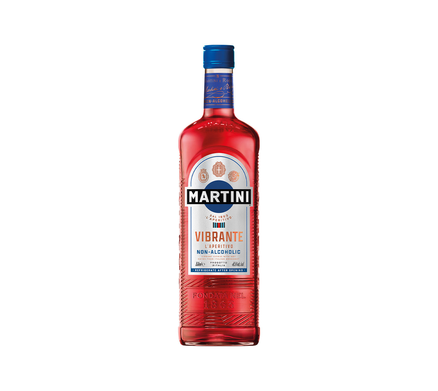 DE: Martini Vibrante alkoholfrei 100cl – fruchtiger Aperitif
FR: Martini Vibrante sans alcool 100cl – apéritif fruité
IT: Martini Vibrante analcolico 100cl – aperitivo fruttato
