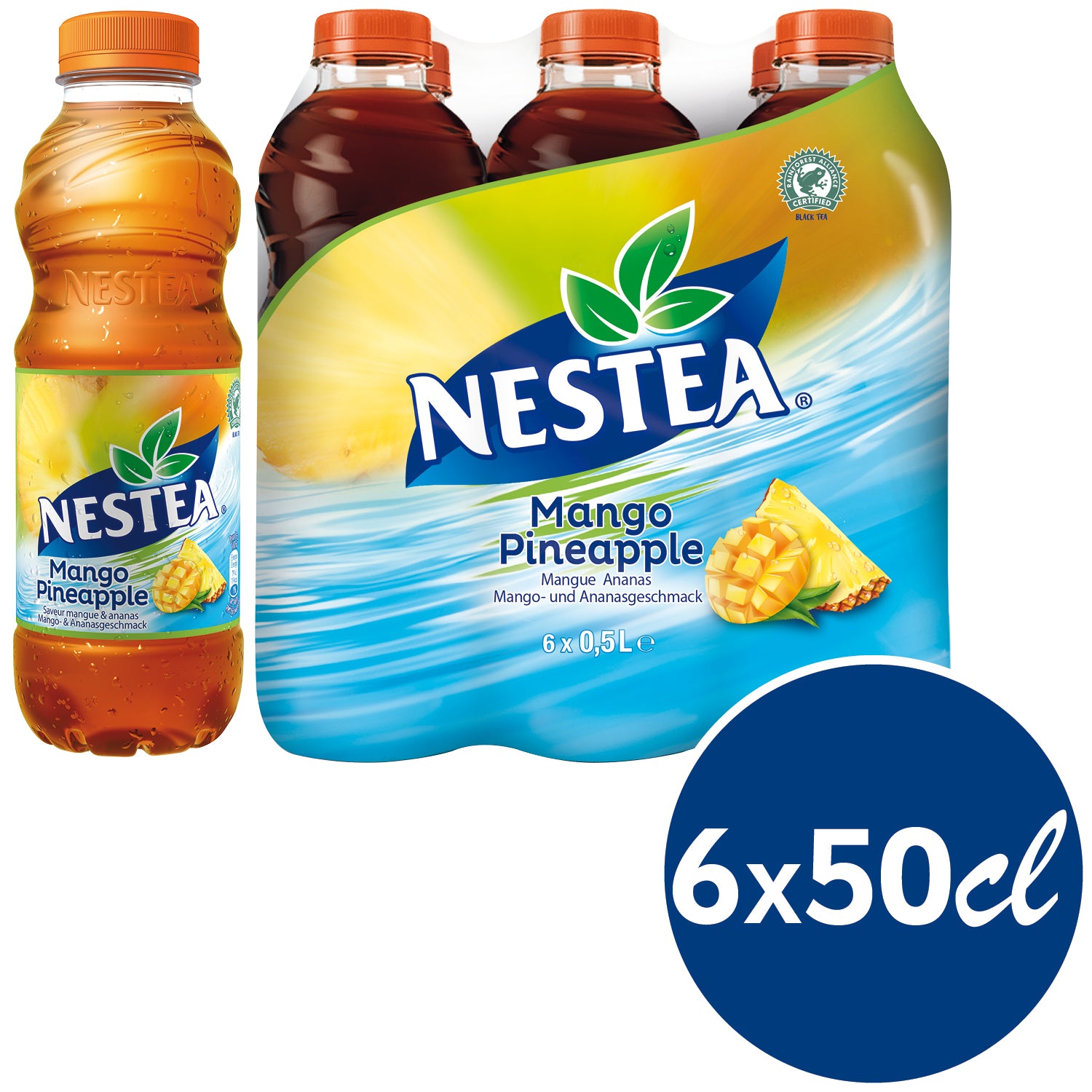 Thé glacé Nestea Ananas-Mangue 50 cl, pack de 6