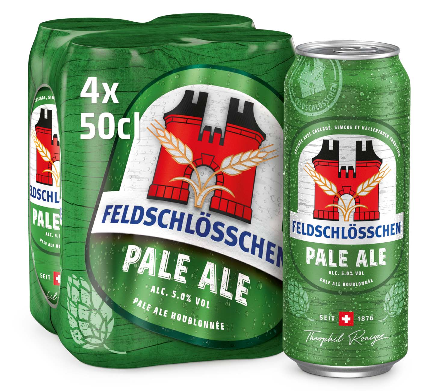 DE: Feldschloesschen Pale Ale – obergäriges Bier im 4x50cl Dosen Pack
FR: Feldschloesschen Pale Ale – biere speciale en pack de 4x50cl
IT: Feldschloesschen Pale Ale – birra speciale in confezione da 4x50cl