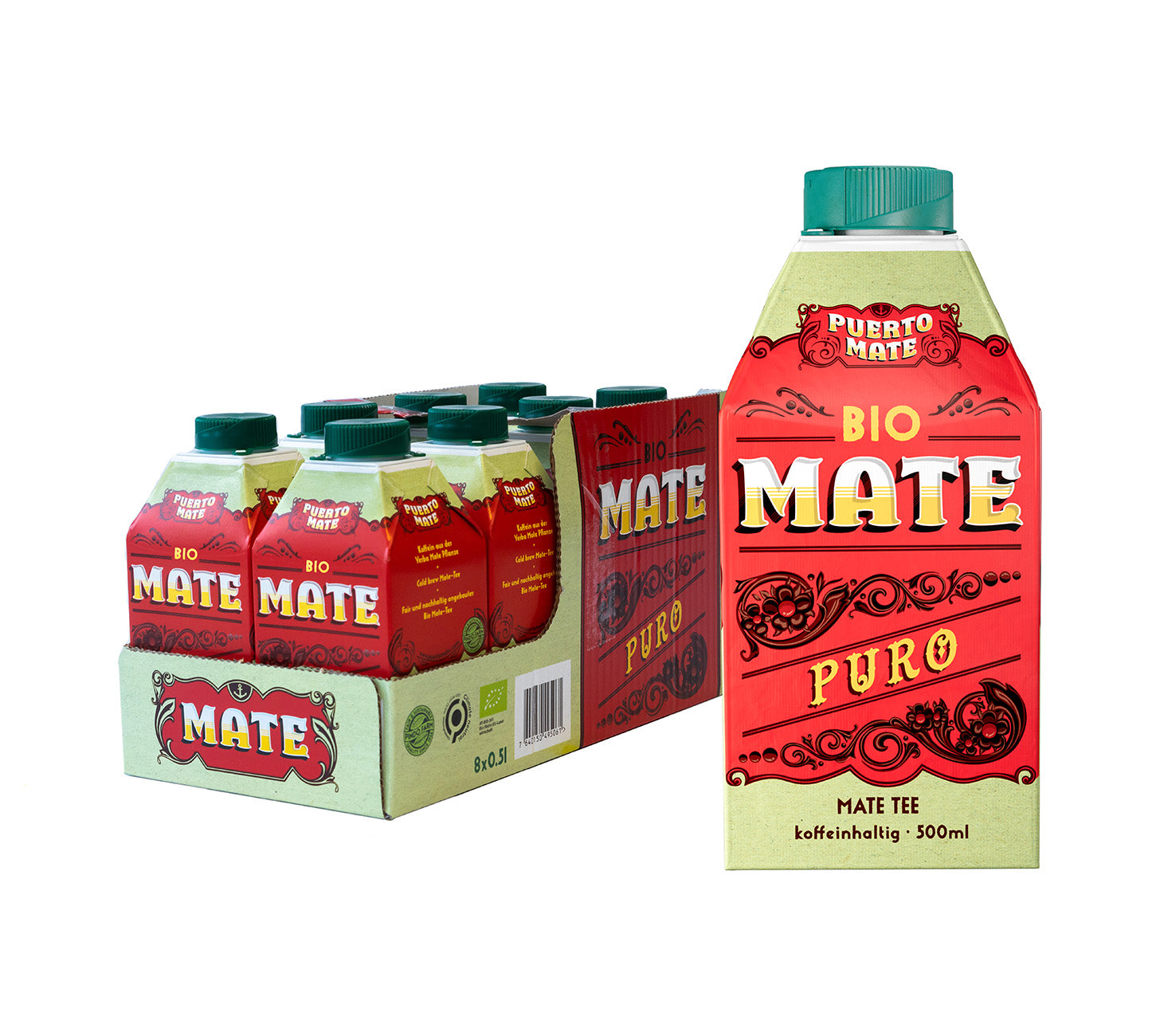 PUERTO MATE® Bio – Mate Puro Softdrink 50cl 8-Pack