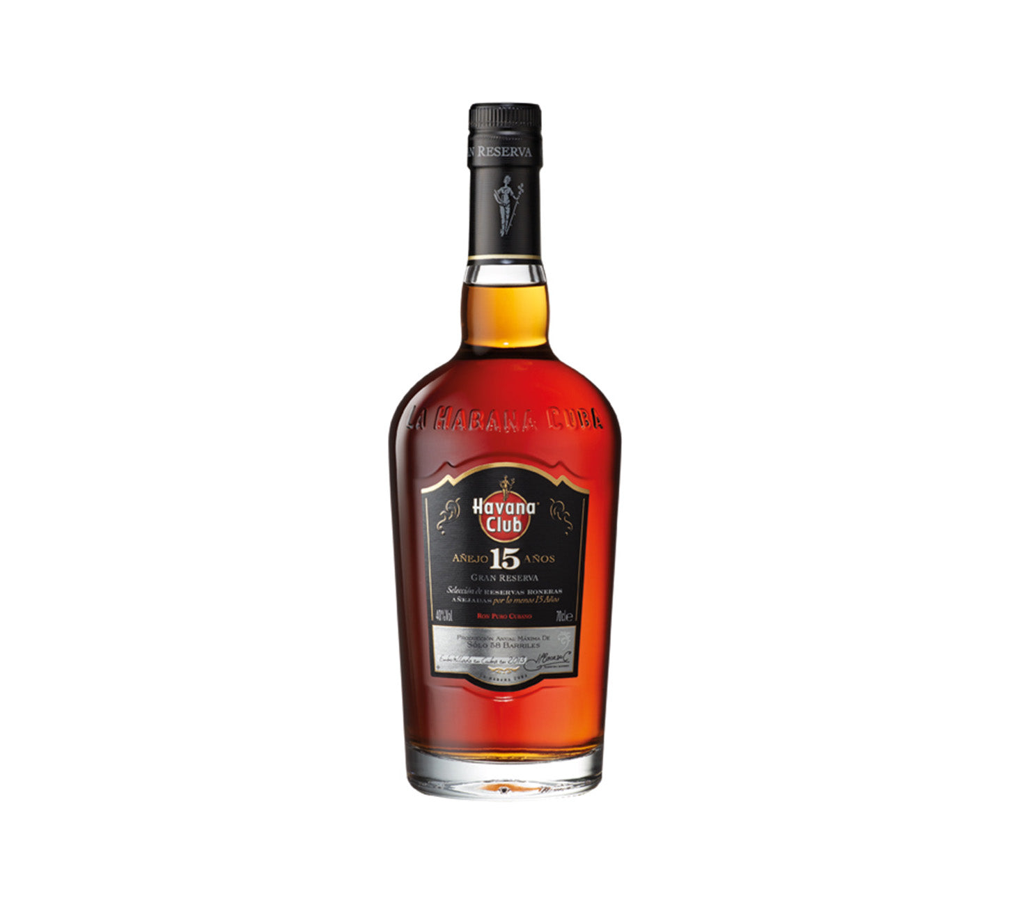 DE: Havana Club 15y 70cl – kubanischer Premium-Rum in Glasflasche.
FR: Havana Club 15 ans 70cl – rhum cubain premium en bouteille verre.
IT: Havana Club 15 anni 70cl – rum cubano premium in bottiglia di vetro.
Keywords: rum, havana club, spirituose, premium rum, feldschloesschen-getraenkeshop