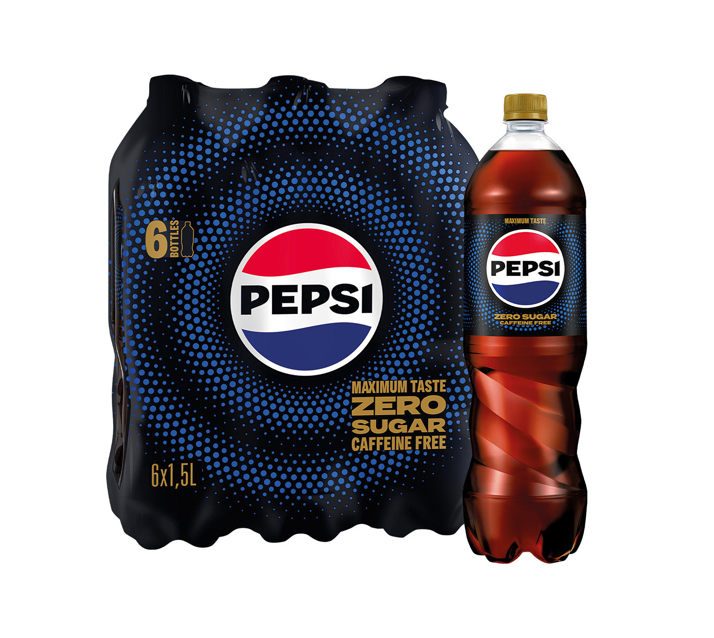 DE: Pepsi Zero Caffeine Free 150cl 6-Pack – PET-Flaschen Softdrink ohne Zucker und Koffein.
FR: Pepsi Zero Caffeine Free 150cl 6-Pack – pack de grandes bouteilles soda sans sucre et sans caféine.
IT: Pepsi Zero Caffeine Free 150cl 6-Pack – confezione bottiglie grandi soft drink senza zucchero e senza caffeina.
Keywords: pepsi, zero, caffeine free, softdrink, cola, feldschloesschen-getraenkeshop