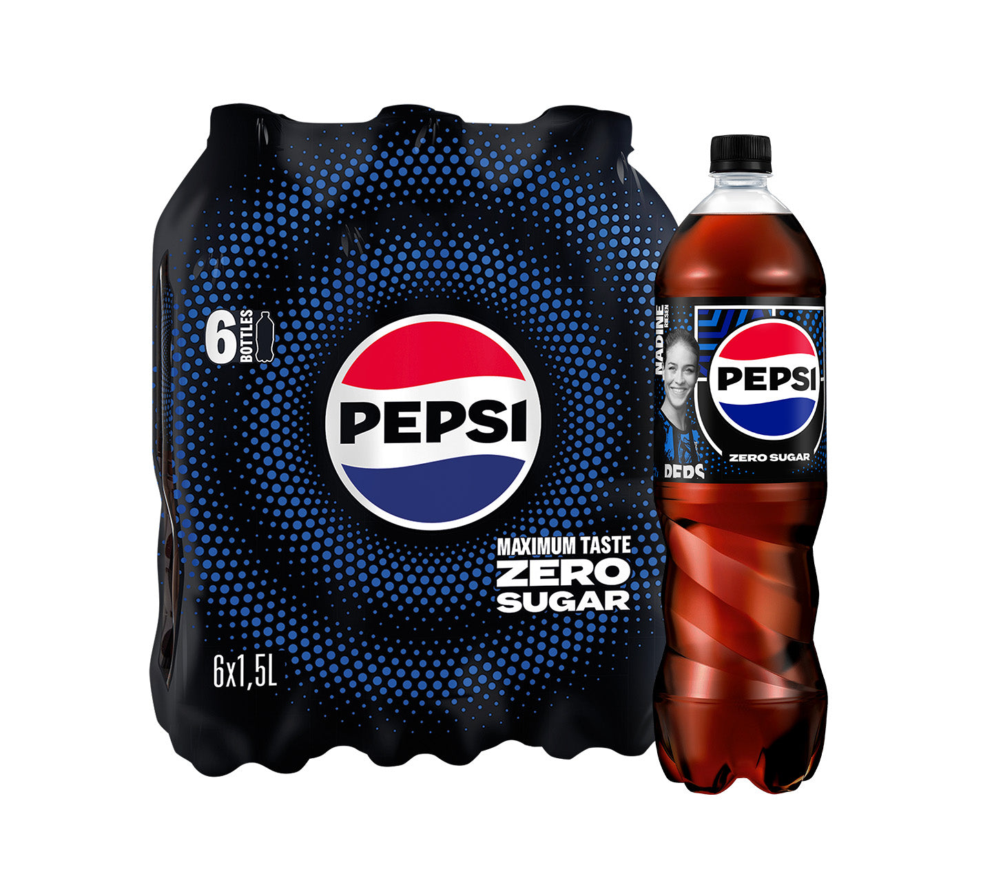 DE: Pepsi Zero 150cl 6-Pack – PET-Flaschen Softdrink ohne Zucker im Grossformat.
FR: Pepsi Zero 150cl 6-Pack – pack de grandes bouteilles soda sans sucre.
IT: Pepsi Zero 150cl 6-Pack – confezione bottiglie grandi soft drink senza zucchero.
Keywords: pepsi, zero, softdrink, cola, grossformat, feldschloesschen-getraenkeshop