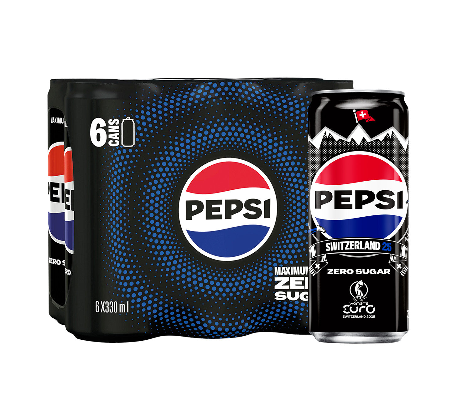 DE: Pepsi Zero 33cl 6-Pack – Dosen Softdrink ohne Zucker.
FR: Pepsi Zero 33cl 6-Pack – pack de canettes soda sans sucre.
IT: Pepsi Zero 33cl 6-Pack – confezione lattine soft drink senza zucchero.
Keywords: pepsi, zero, softdrink, cola, feldschloesschen-getraenkeshop