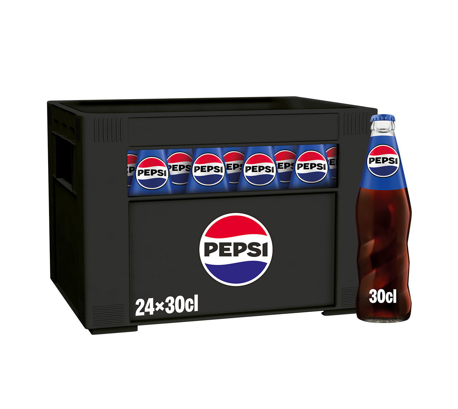 DE: Pepsi 33cl 24-Harasse – Glasflaschen-Softdrink ohne Zucker im Klassiker-Format.
FR: Pepsi 33cl 24-Harasse – caisse de bouteilles en verre soda sans sucre goût cola.
IT: Pepsi 33cl 24-Harasse – cassa bottiglie in vetro soft drink senza zucchero gusto cola.
