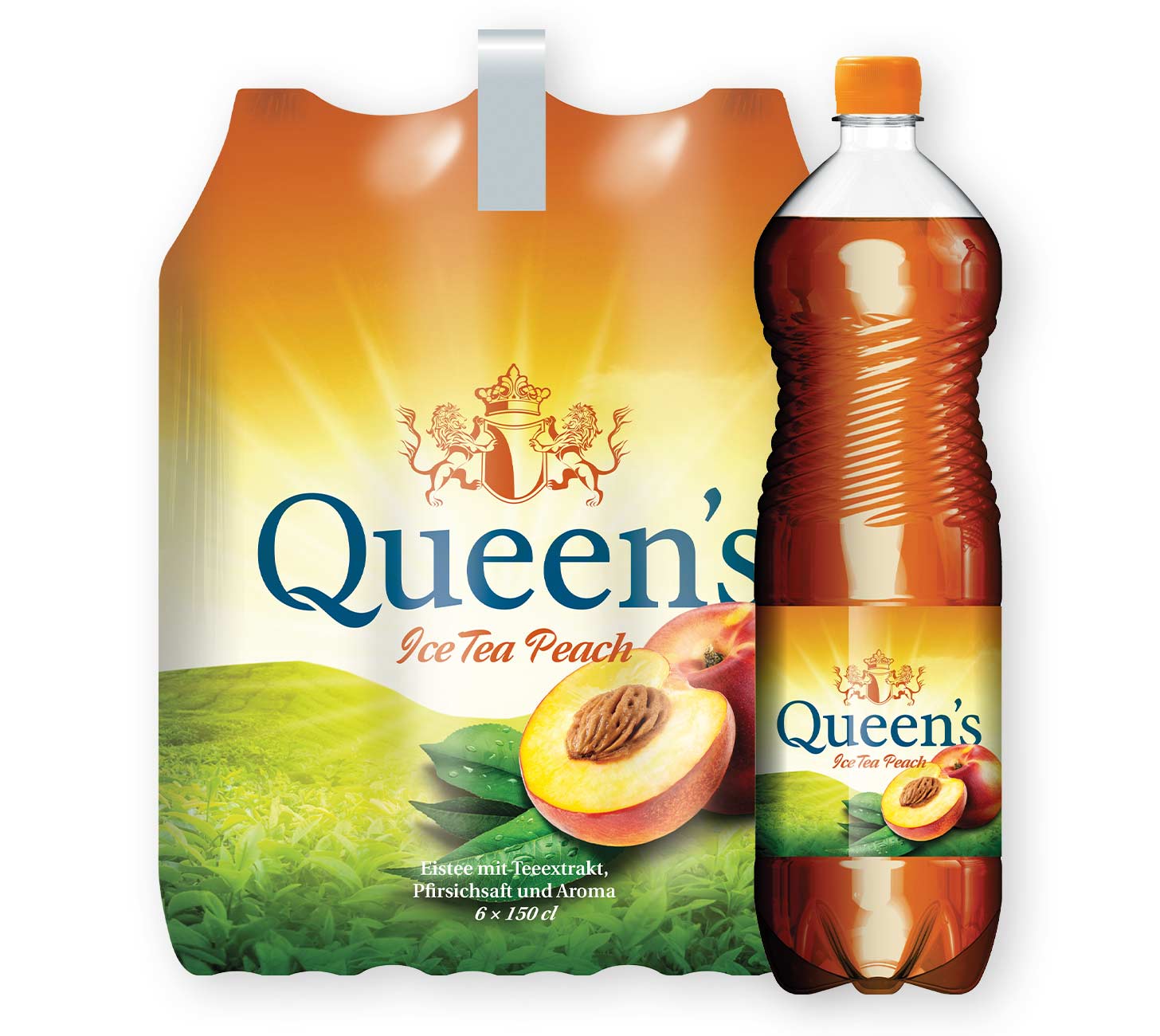 DE: Queen's Ice Tea Peach 150cl 6-Pack – grosse Flaschen mit fruchtigem Pfirsicheistee.
Keywords: eistee, pfirsich, feldschloesschen-getraenkeshop
FR: Queen's Ice Tea Peach 150cl 6-Pack – pack de grandes bouteilles de the glace saveur peche.
Keywords: the glace, peche, feldschloesschen-getraenkeshop
IT: Queen's Ice Tea Peach 150cl 6-Pack – confezione di grandi bottiglie di te freddo alla pesca.
Keywords: te freddo, pesca, feldschloesschen-getraenkeshop