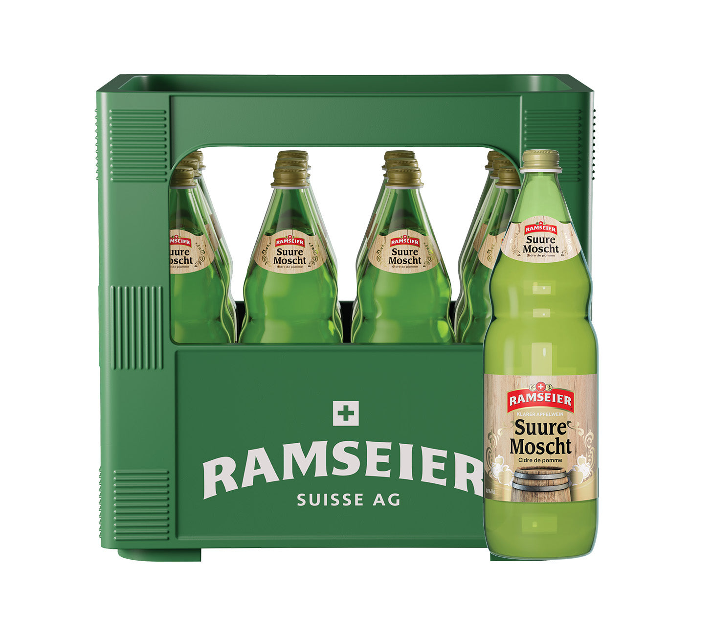 • DE: Ramseier Suure Moscht mit Alkohol 100cl 12-Harasse – traditioneller Apfelwein in Literflaschen
• FR: Ramseier Suure Moscht avec alcool 100cl 12-pack – cidre traditionnel en bouteilles d’un litre
• IT: Ramseier Suure Moscht con alcol 100cl 12-cassa – sidro tradizionale in bottiglie da un litro
Keywords: apfelwein, cider, feldschloesschen-getraenkeshop