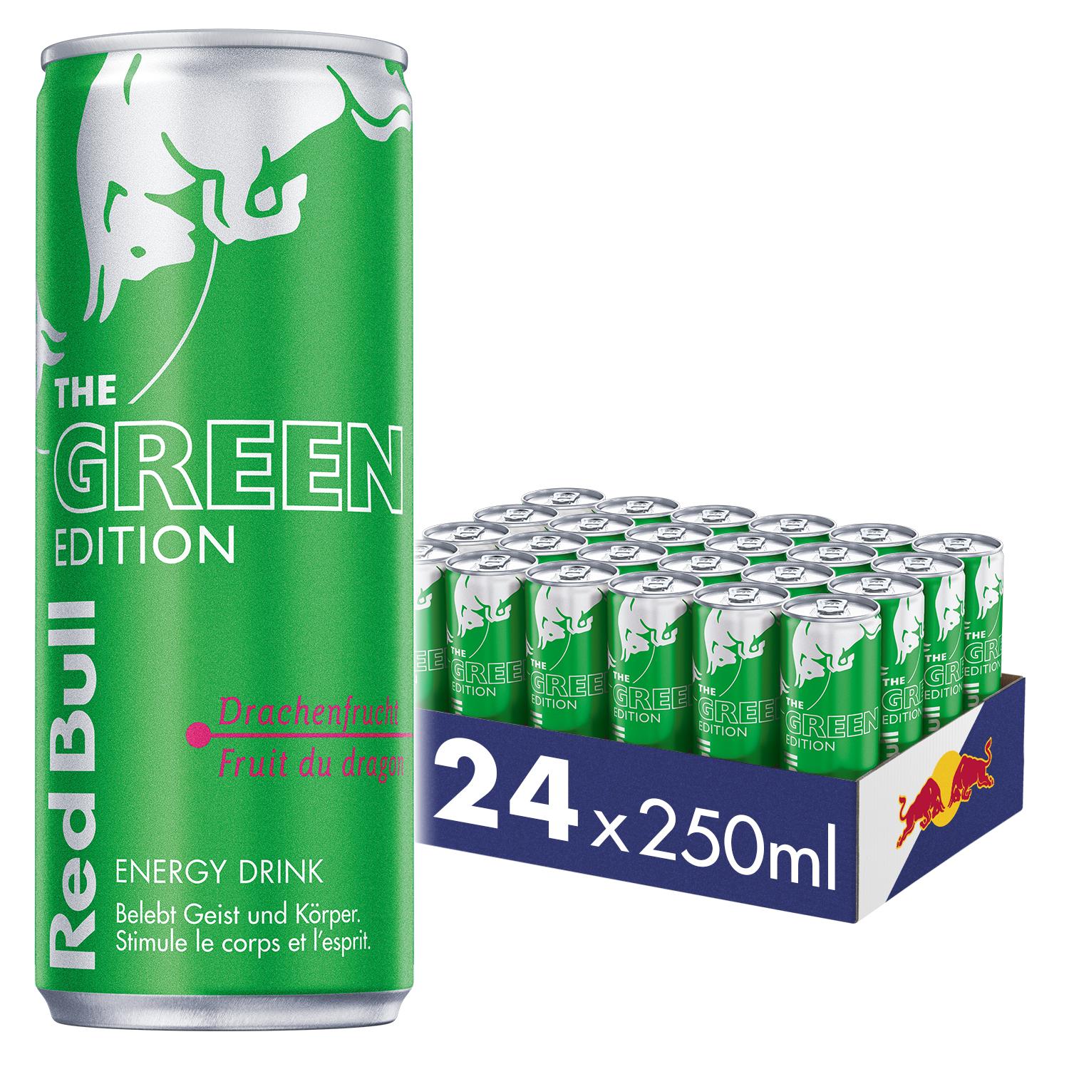 Red Bull Green Edition Energy Drink, Drachenfrucht, 250ml, 24-Pack