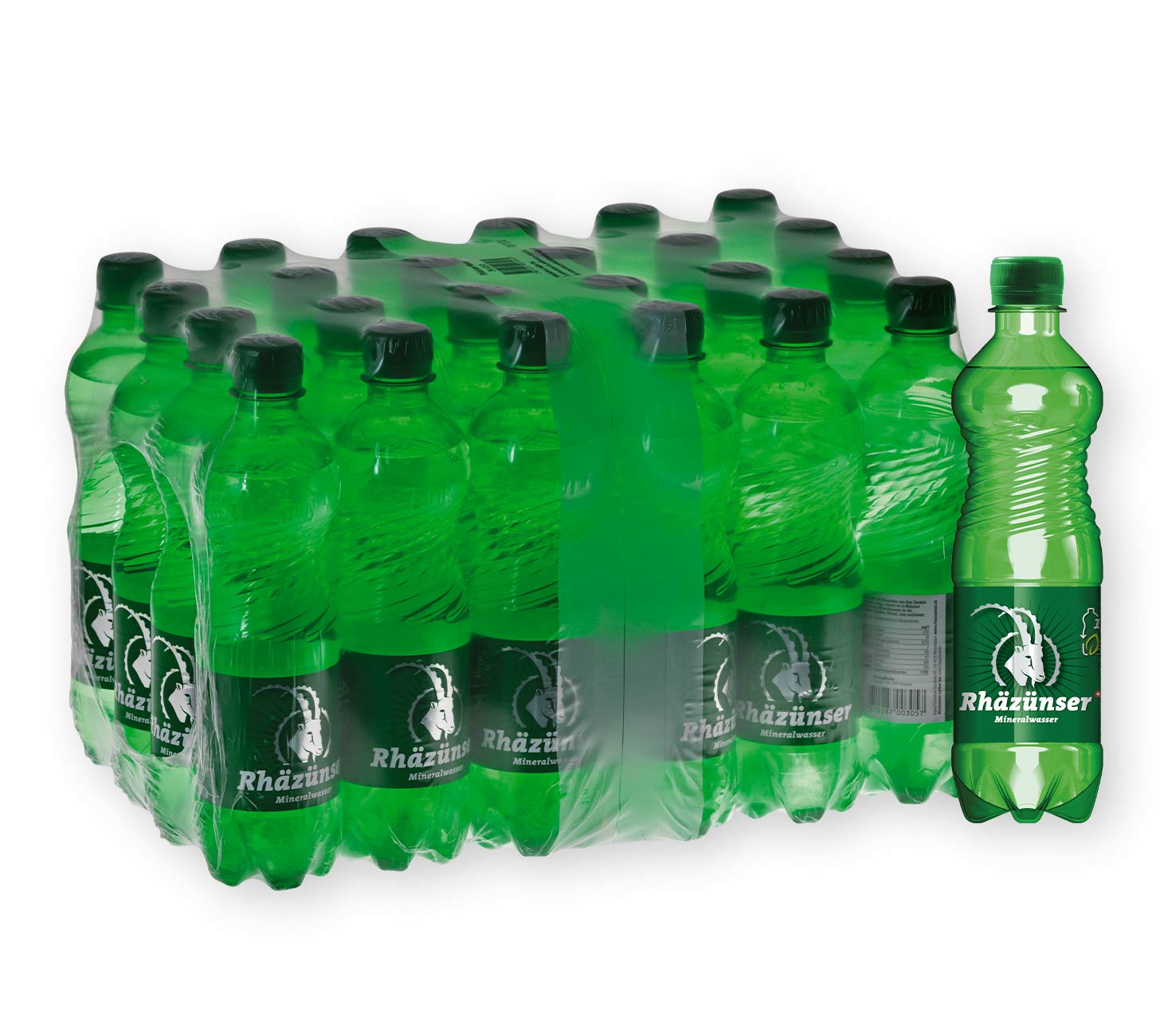 Rhäzünser mit Kohlensäure Wasser 50cl 24-Pack