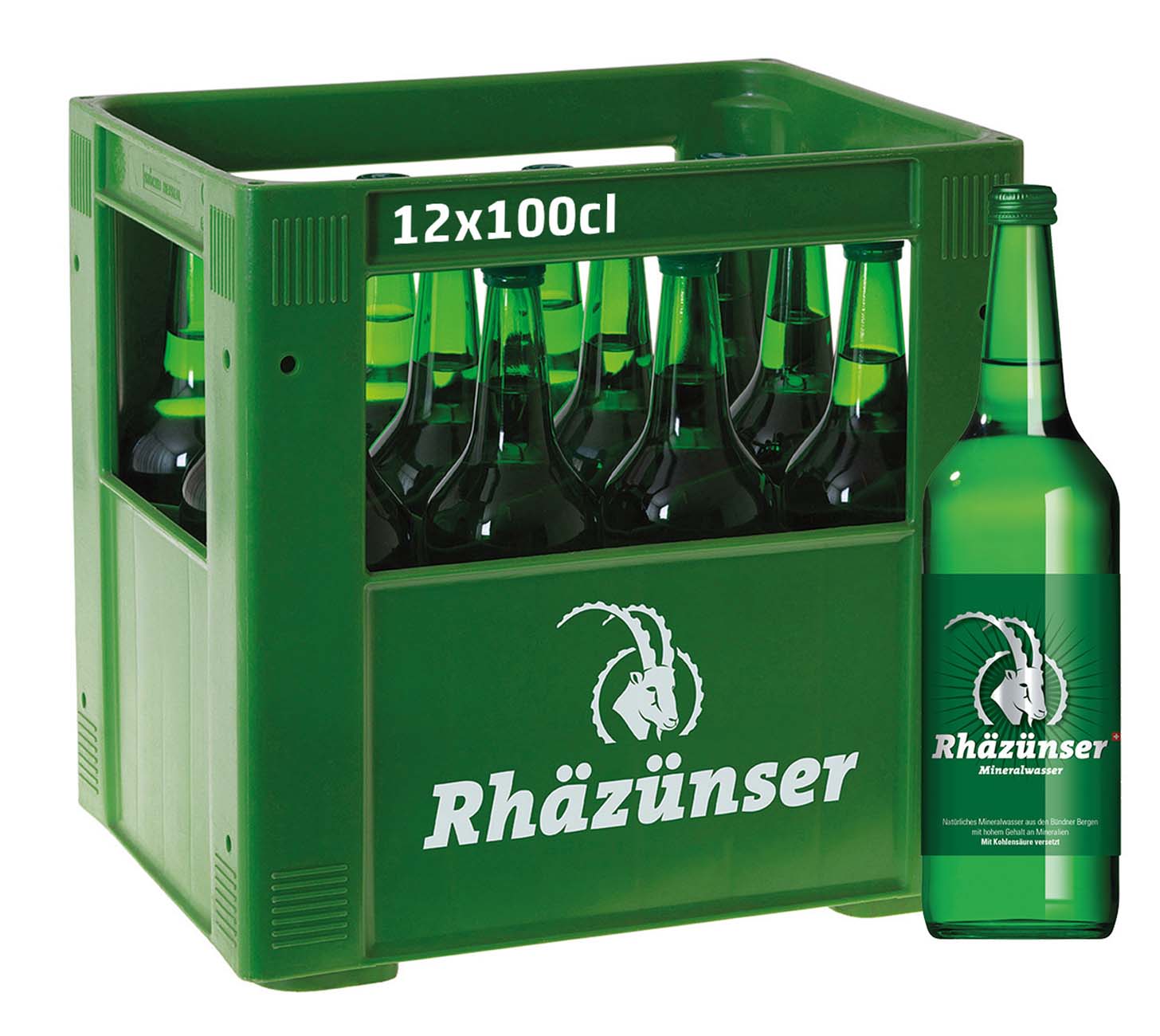 DE: Rhäzünser mit Kohlensäure 100cl 12-Harasse – sprudelndes Mineralwasser in PET-Flaschen.
FR: Rhäzünser gazeuse 100cl 12-Harasse – eau minerale petillante en grandes bouteilles PET.
IT: Rhäzünser frizzante 100cl 12-Harasse – acqua minerale naturale gassata in grandi bottiglie PET.
Keywords: mineralwasser, wasser, rhaezuenser, mit kohlensaeure, sprudel, 100cl harasse, feldschloesschen-getraenkeshop