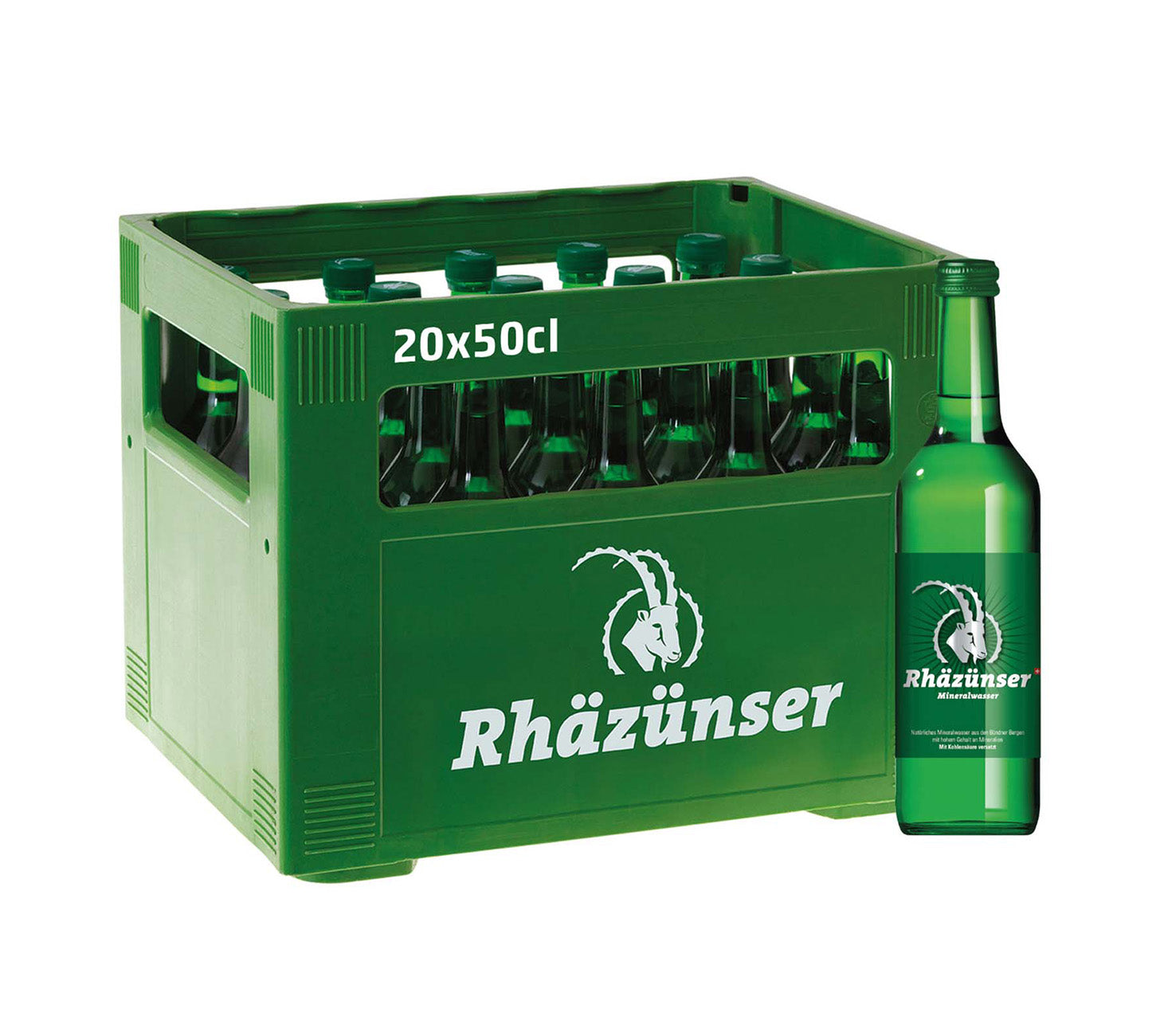 DE: Rhäzünser mit Kohlensäure 50cl 20-Harasse (MHI) – sprudelndes Mineralwasser in PET-Flaschen.
FR: Rhäzünser gazeuse 50cl 20-Harasse (MHI) – eau minerale petillante en bouteilles PET.
IT: Rhäzünser frizzante 50cl 20-Harasse (MHI) – acqua minerale naturale gassata in bottiglie PET.
Keywords: mineralwasser, wasser, rhaezuenser, mit kohlensaeure, sprudel, 50cl harasse, feldschloesschen-getraenkeshop