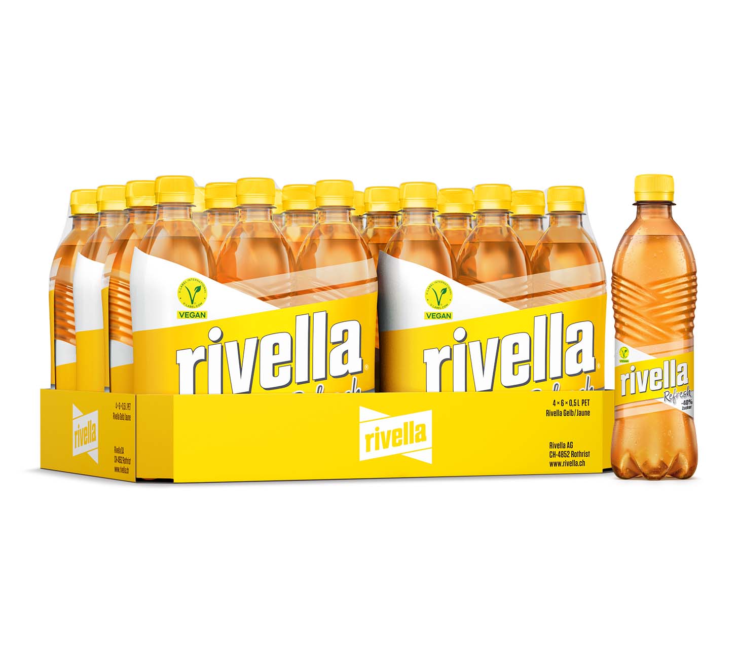DE: Rivella Gelb Softdrink 50cl 24 Pack – kalorienarmes Schweizer Kultgetraenk ohne Zucker.
Keywords: rivella gelb, rivella softdrink, feldschloesschen getraenkeshop
FR: Rivella Jaune Softdrink 50cl 24 Pack – boisson suisse legere sans sucre.
Keywords: rivella jaune, rivella softdrink, feldschloesschen getraenkeshop
IT: Rivella Giallo Softdrink 50cl 24 Pack – bibita svizzera leggera senza zucchero.
Keywords: rivella giallo, rivella softdrink, feldschloesschen getraenkeshop
