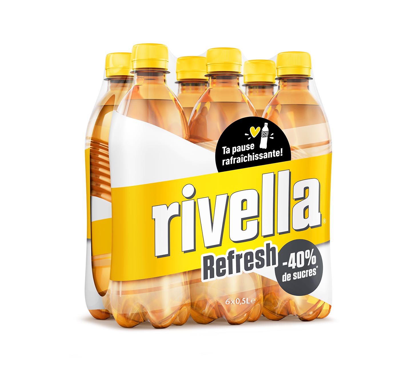 FR: rivella Gelb softdrink 6×50cl PET – sans sucre, boisson culte suisse légère, manchon jaune
DE: rivella Gelb Softdrink 6×50cl PET – ohne Zucker, kalorienarm, Schweizer Kultgetränk, gelbe Banderole
IT: rivella Gelb softdrink 6×50cl PET – senza zucchero, bevanda cult svizzera leggera