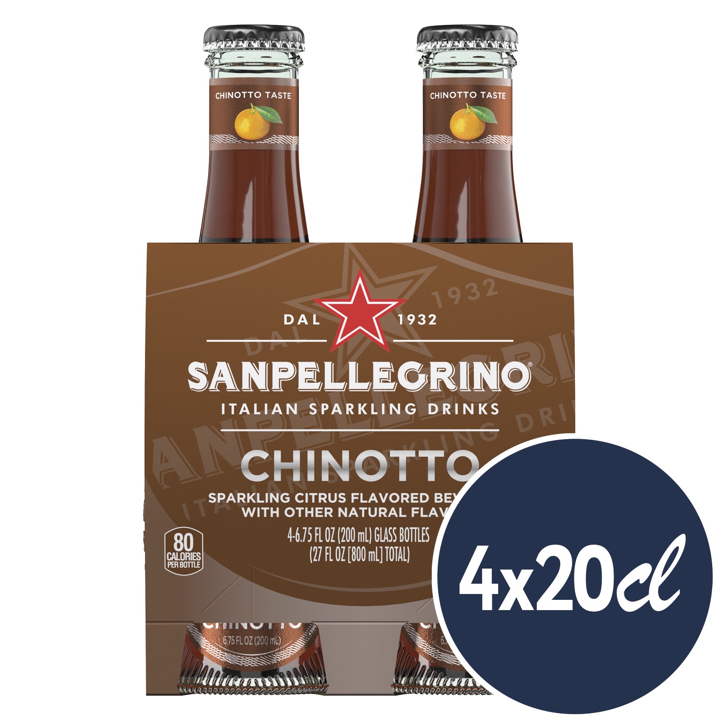 Boisson gazeuse San Pellegrino Chinotto 20cl paquet de 4