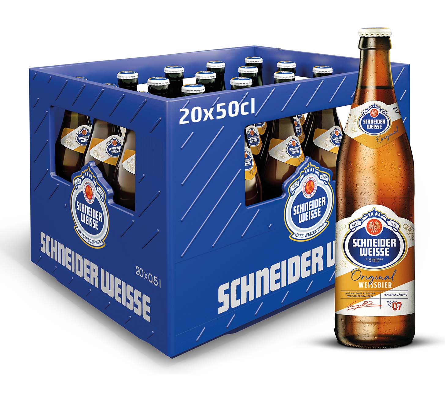 DE: Schneider Weisse Original TAP7 Bier 50cl 20 Harasse – naturtruebes Weissbier, vollmundig und aromatisch.
Keywords: schneider weisse tap7, original weissbier, feldschloesschen getraenkeshop
FR: Schneider Weisse Original TAP7 Biere 50cl 20 Harasse – biere blanche bavaroise, riche et authentique.
Keywords: schneider weisse tap7, biere blanche bavaroise, feldschloesschen getraenkeshop
IT: Schneider Weisse Original TAP7 Birra 50cl 20 Harasse – birra di frumento bavarese, classica e corposa.
Keywords: schne