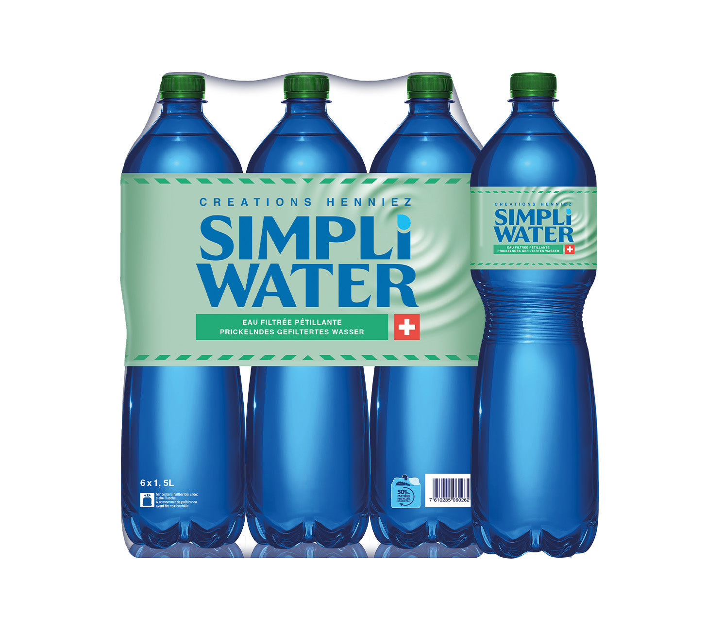 DE:
Simpli Water ohne Kohlensäure 6x150cl – stilles gefiltertes Wasser im PET-Multipack
FR:
Simpli Water sans gaz 6x150cl – eau filtrée plate en pack PET
IT:
Simpli Water senza gas 6x150cl – acqua filtrata naturale in confezione multipla PET