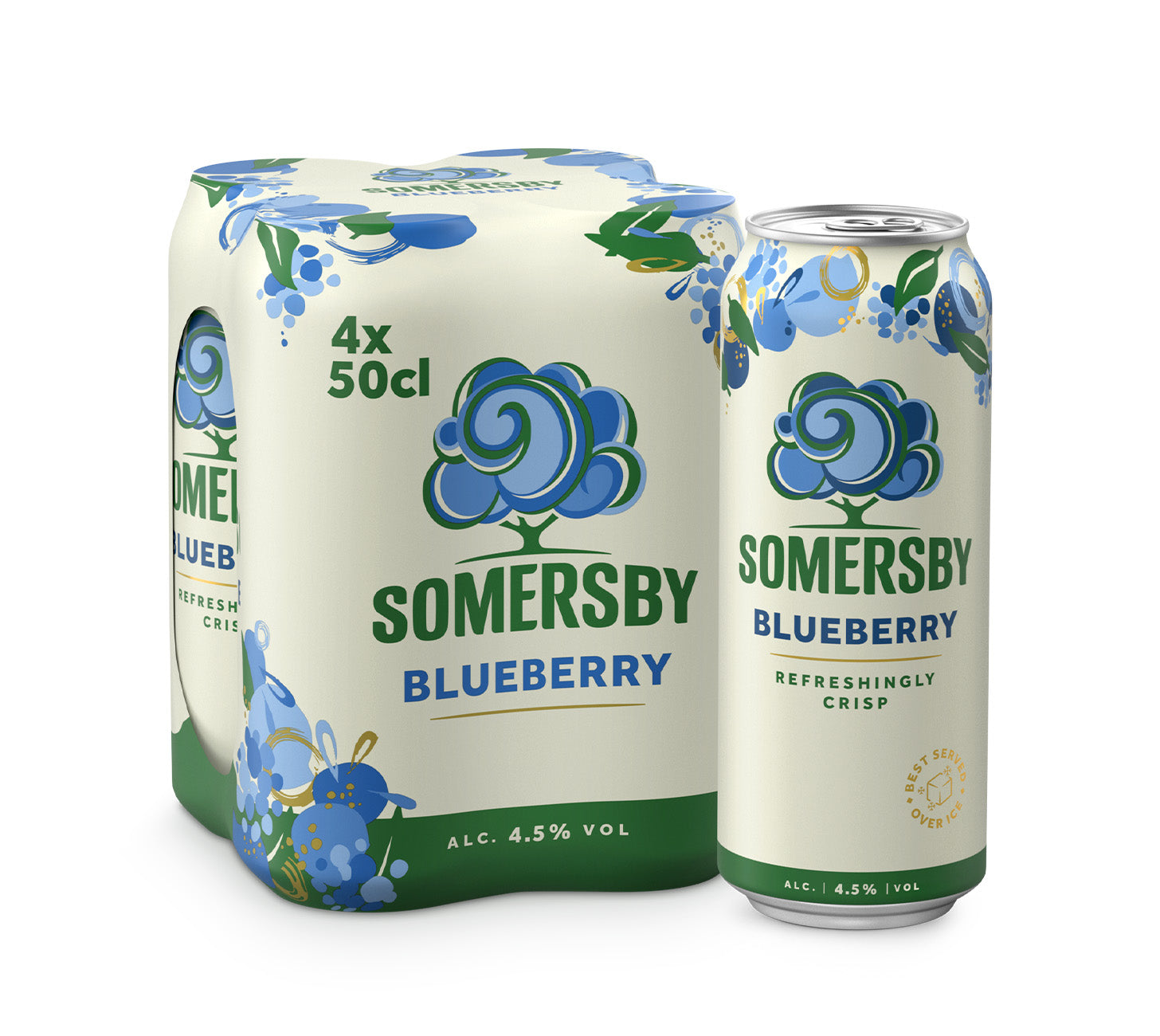 Cidre moderne Somersby Blueberry 50 cl, pack de 4